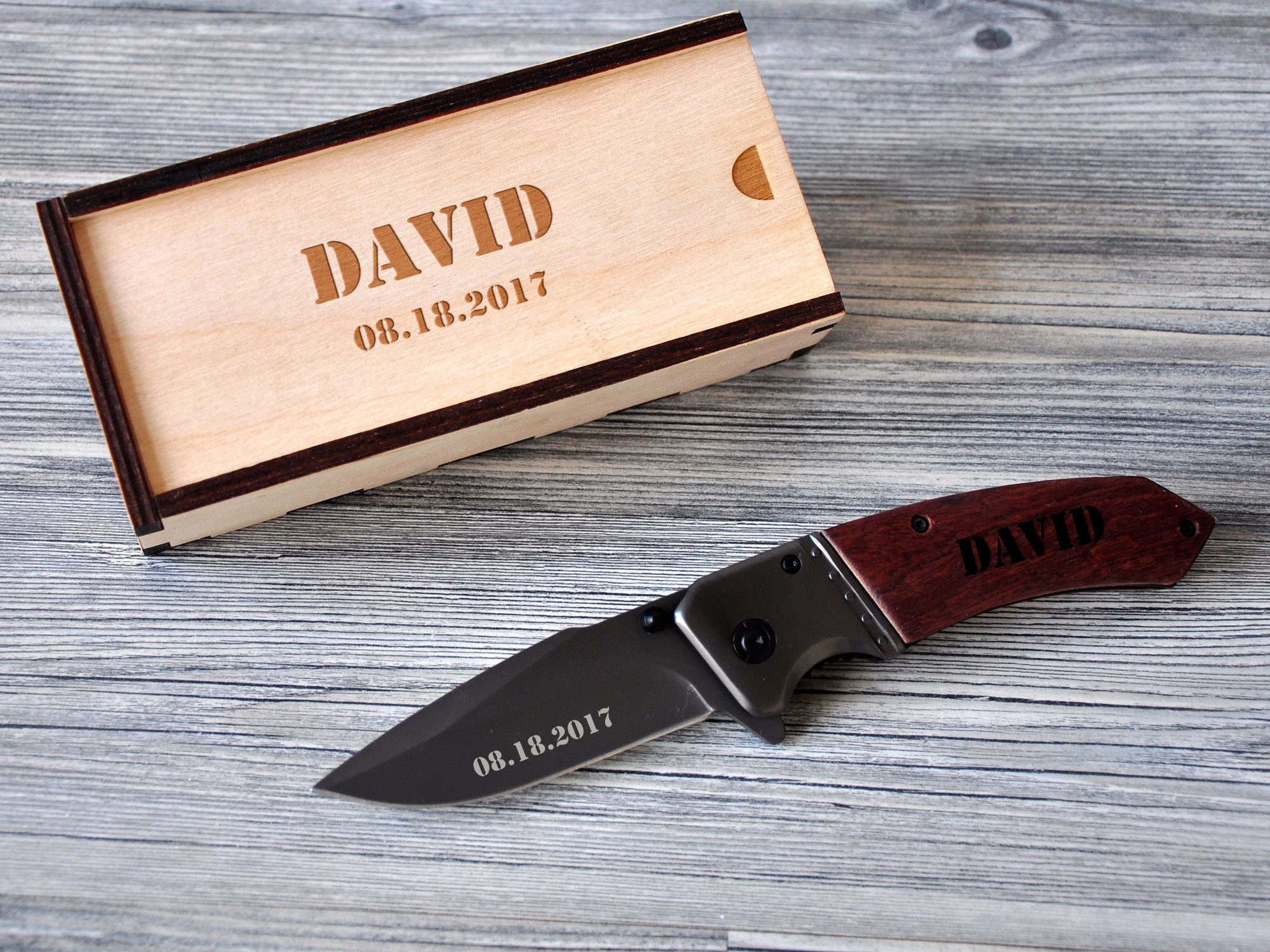 Personalized Knife - Wood Handle Knife