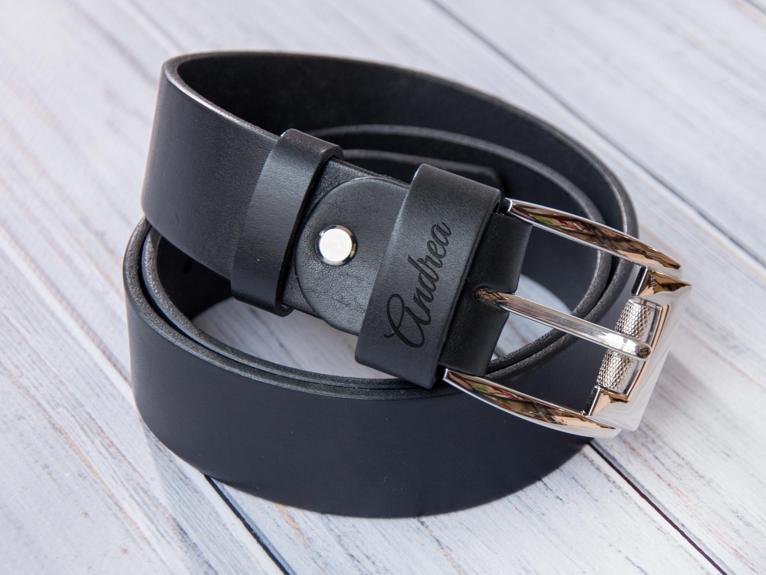 Custom leather belt with personalization - Christmas gift for him