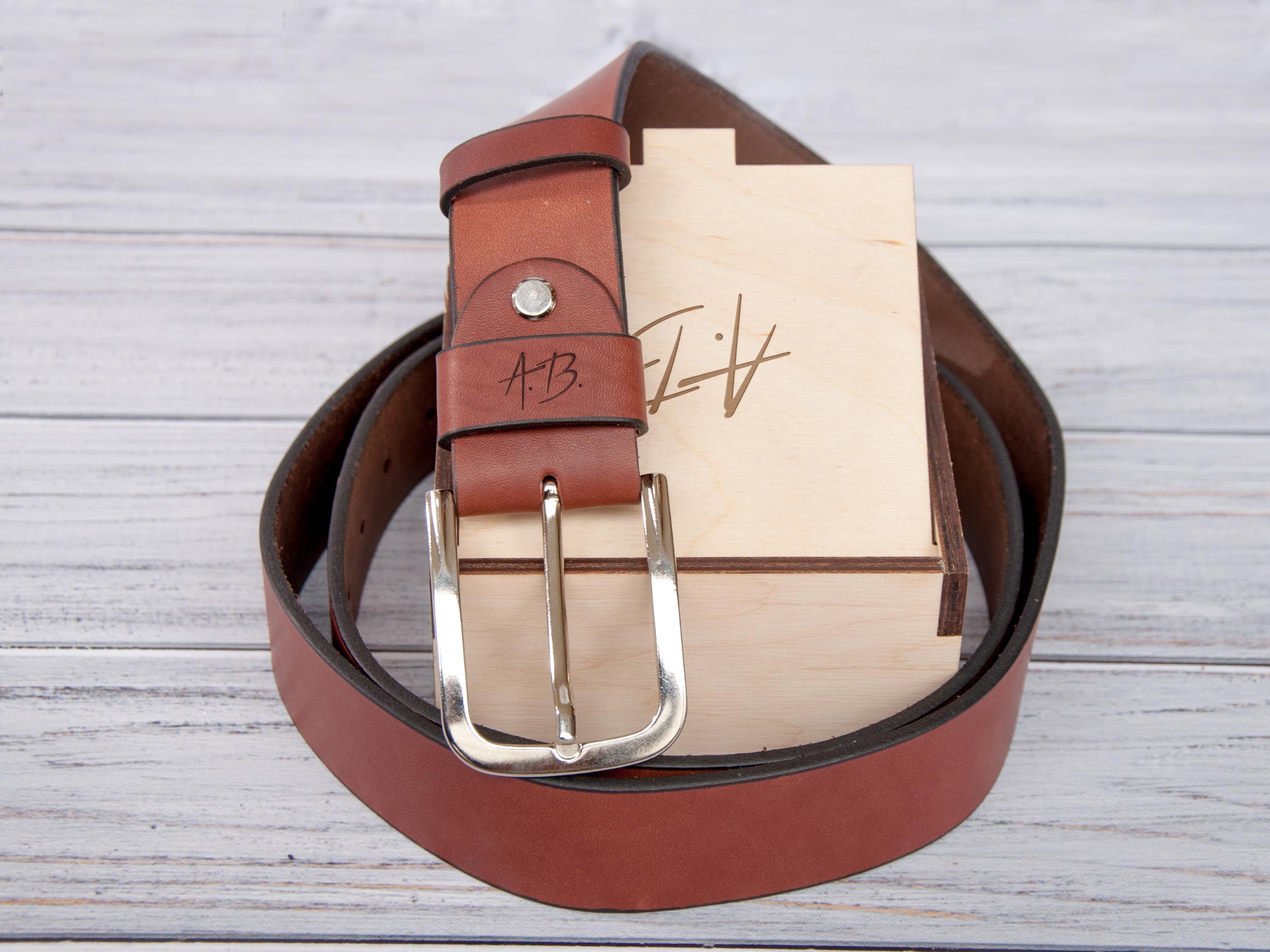 Personalized Leather Belt - Christmas Gift for Men