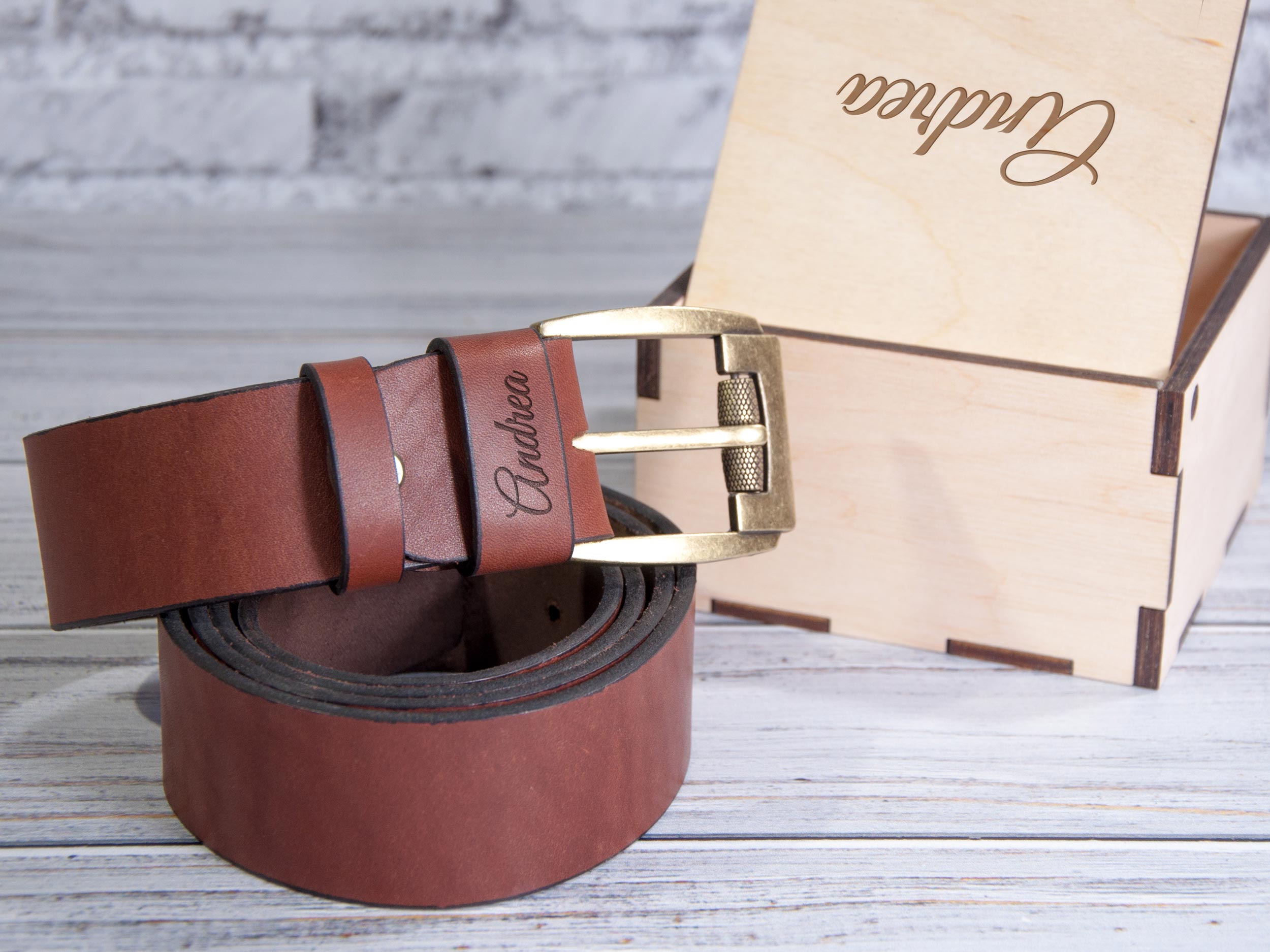 Custom leather belt with personalization - Christmas gift for him