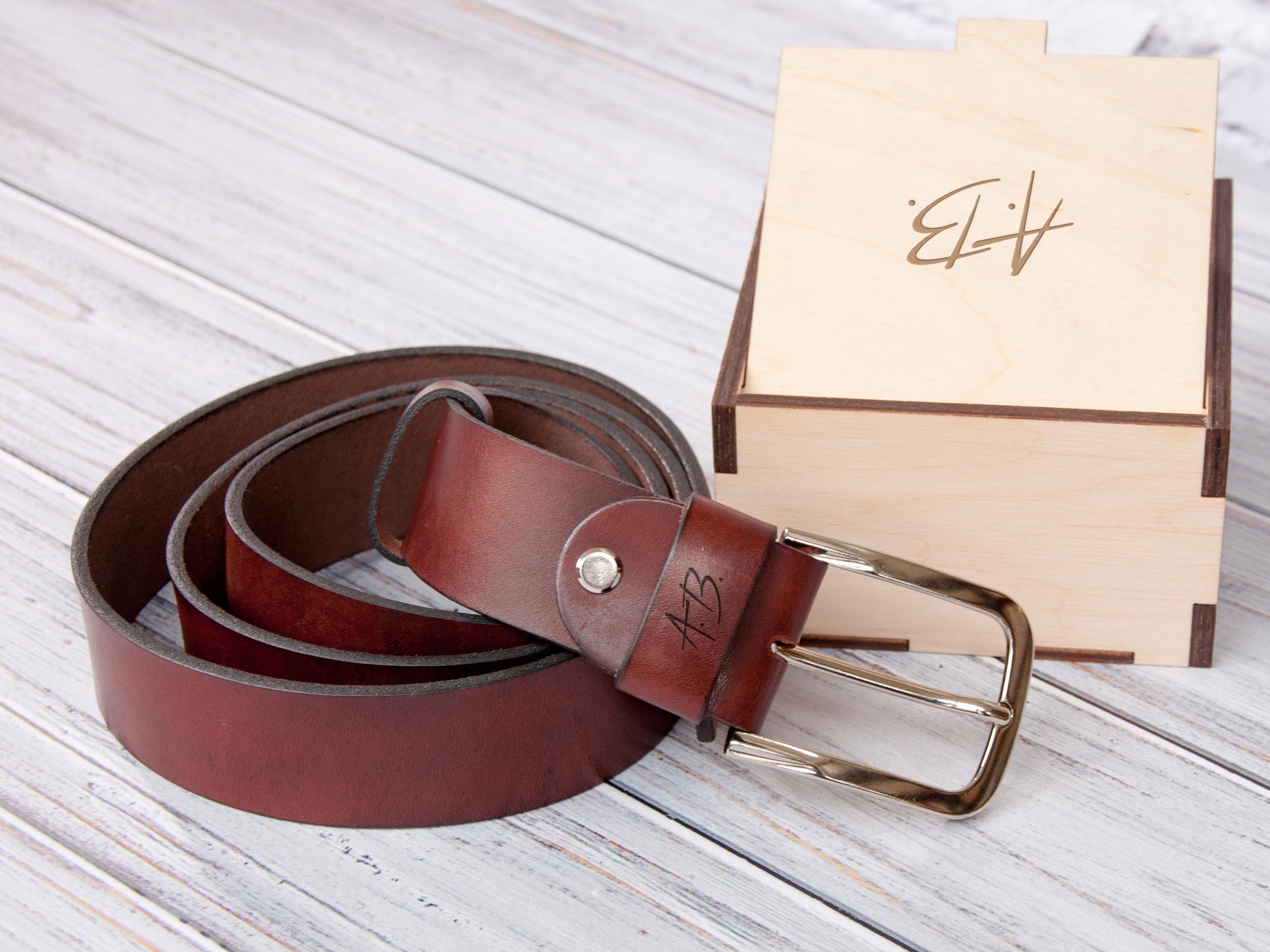 Personalized Leather Belt - Christmas Gift for Men