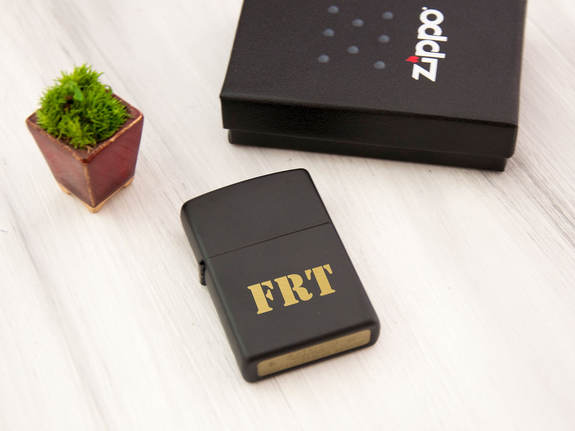 Matte Black Zippo Lighter - Monogram Wedding Gifts for Groomsmen