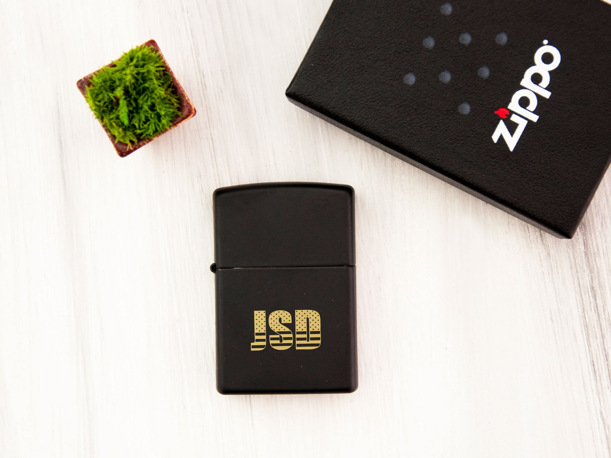 Matte Black Zippo Lighter - Monogram Wedding Gifts for Groomsmen