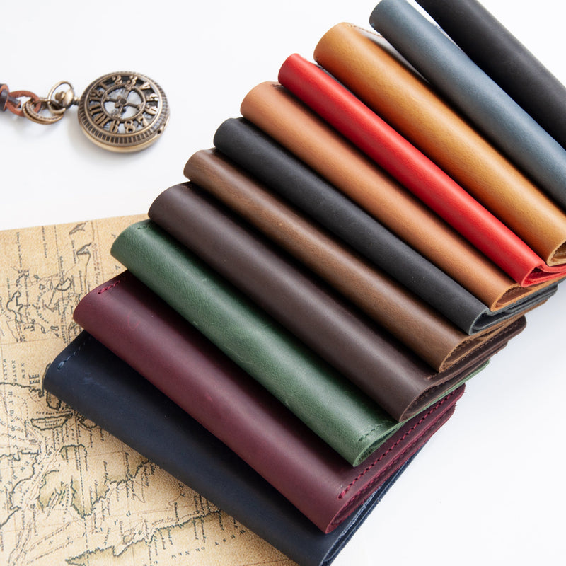 Engraved Leather Travel Wallet with Hot Air Balloon - Wanderlust Gift