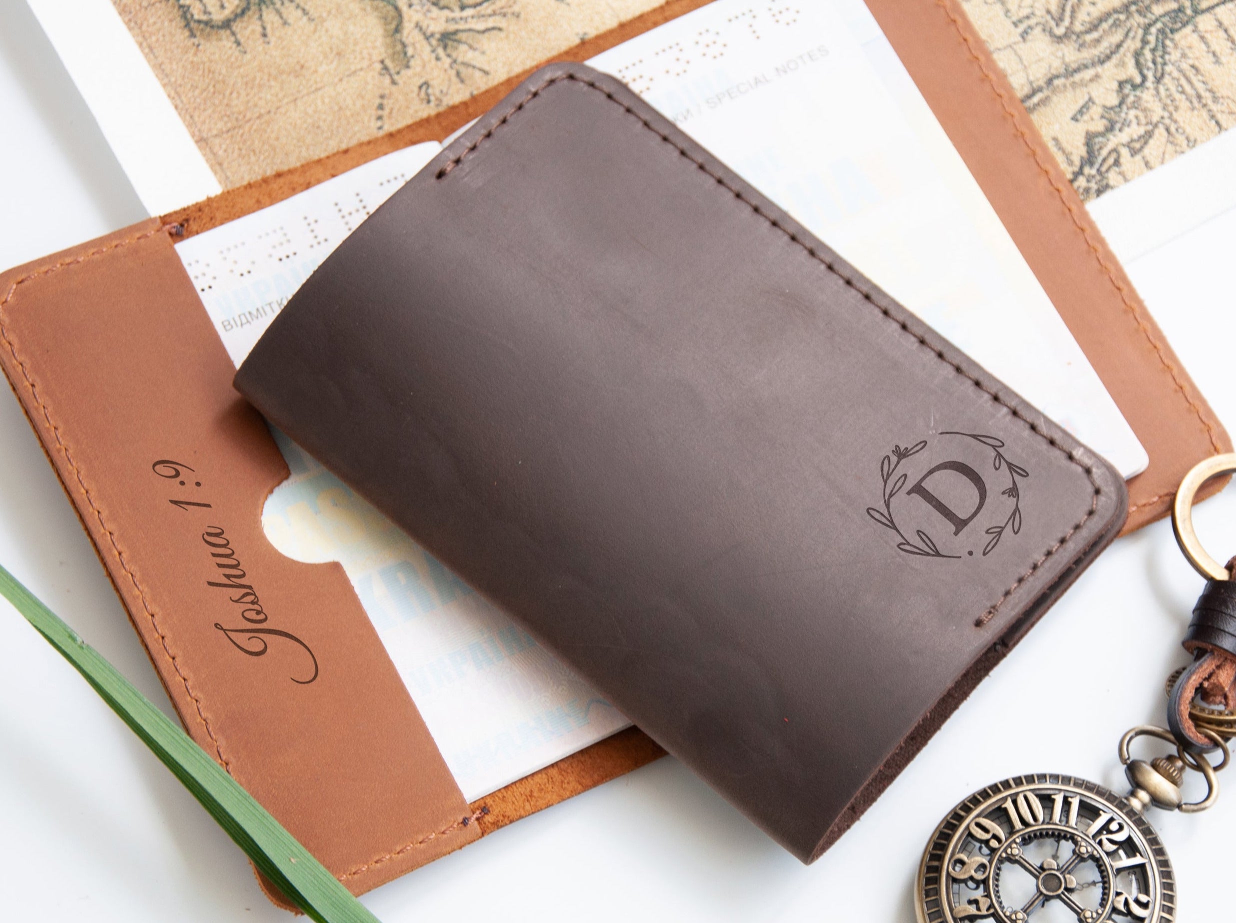 Personalized Passport Holder - Leather Passport Cover with Name