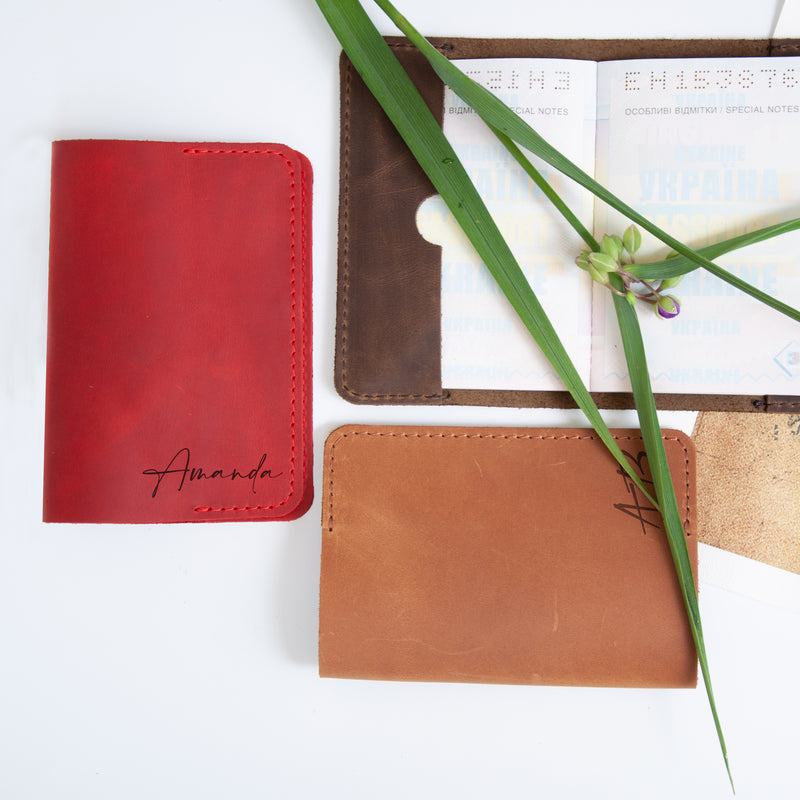 Personalized Passport Holder - Leather Passport Cover with Name