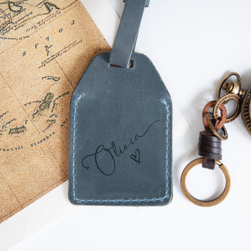 Leather Luggage Tags - Bridesmaid Gifts, Wedding Party Favors