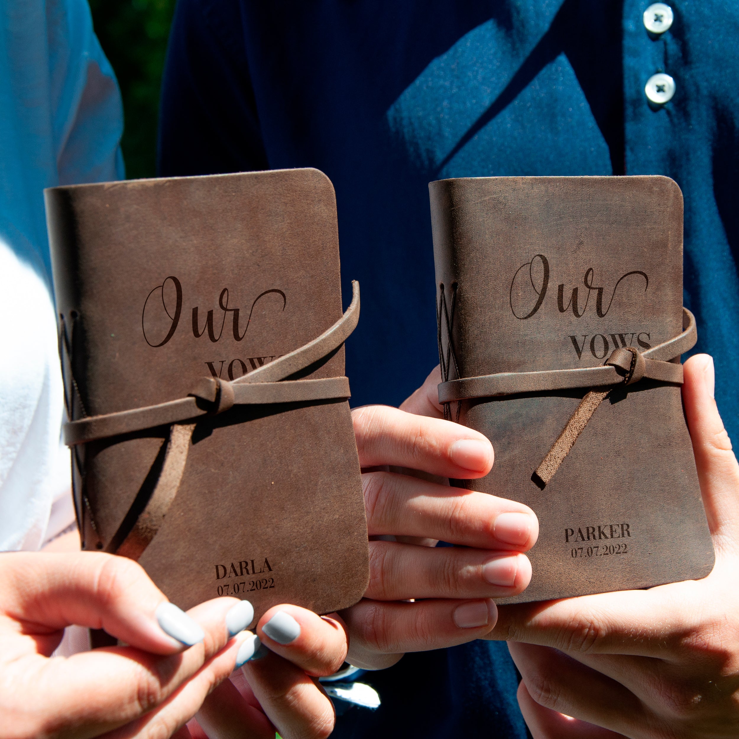 Wedding Vow Books for Bride and Groom - Vow Booklet with Name or Date