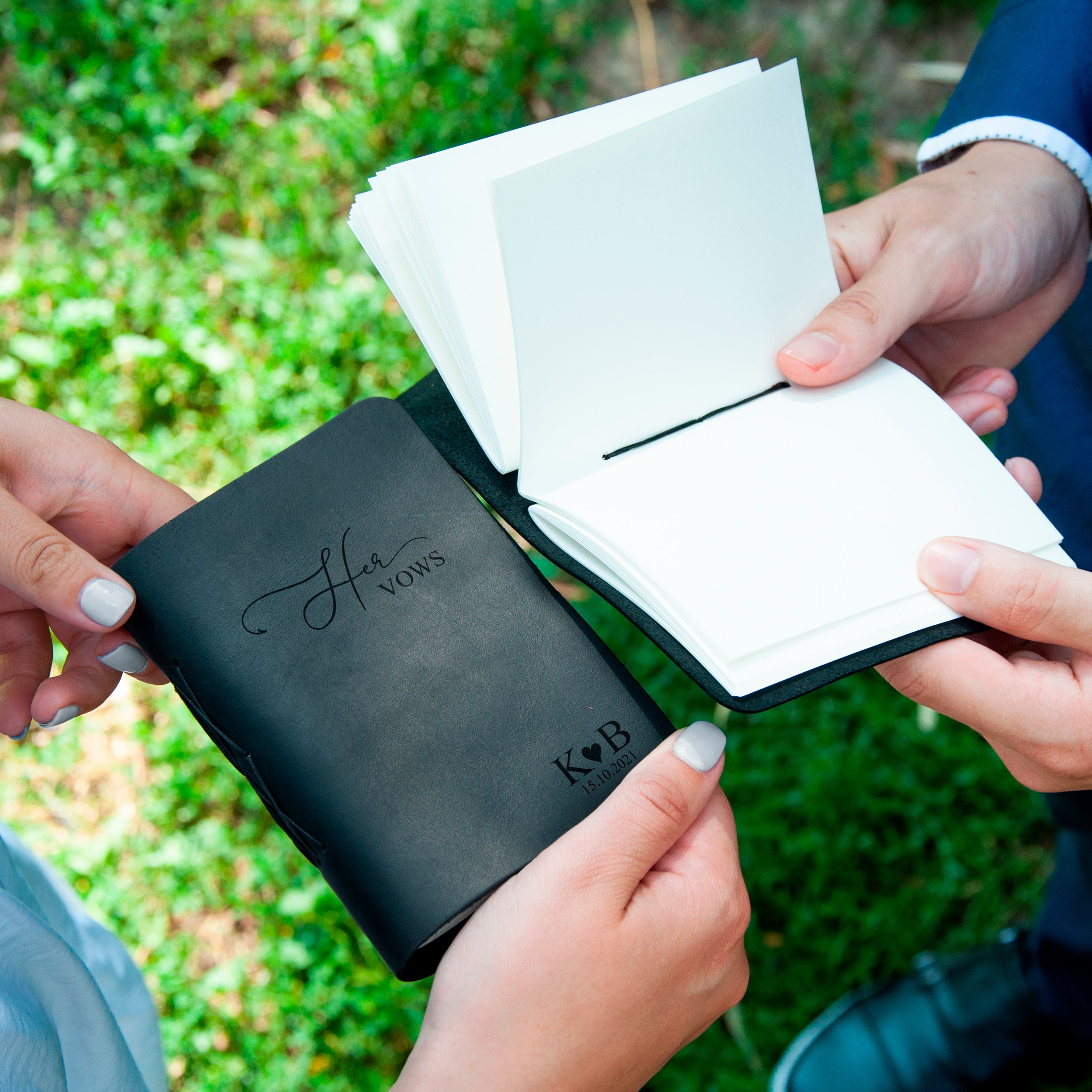 Personalized Leather Wedding Vow Books - Marriage Vow Book