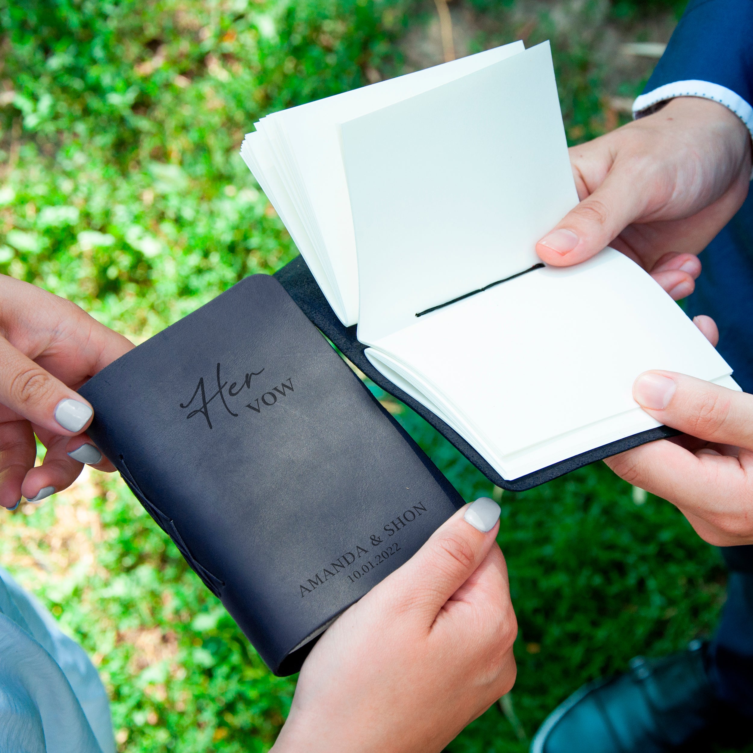 His & Hers Vows - Set of 2 Personalized Vow Books - Mr and Mrs Wedding Gift