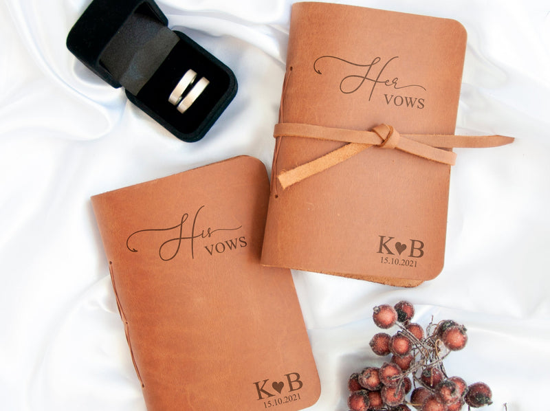 Personalized Leather Wedding Vow Books - Marriage Vow Book