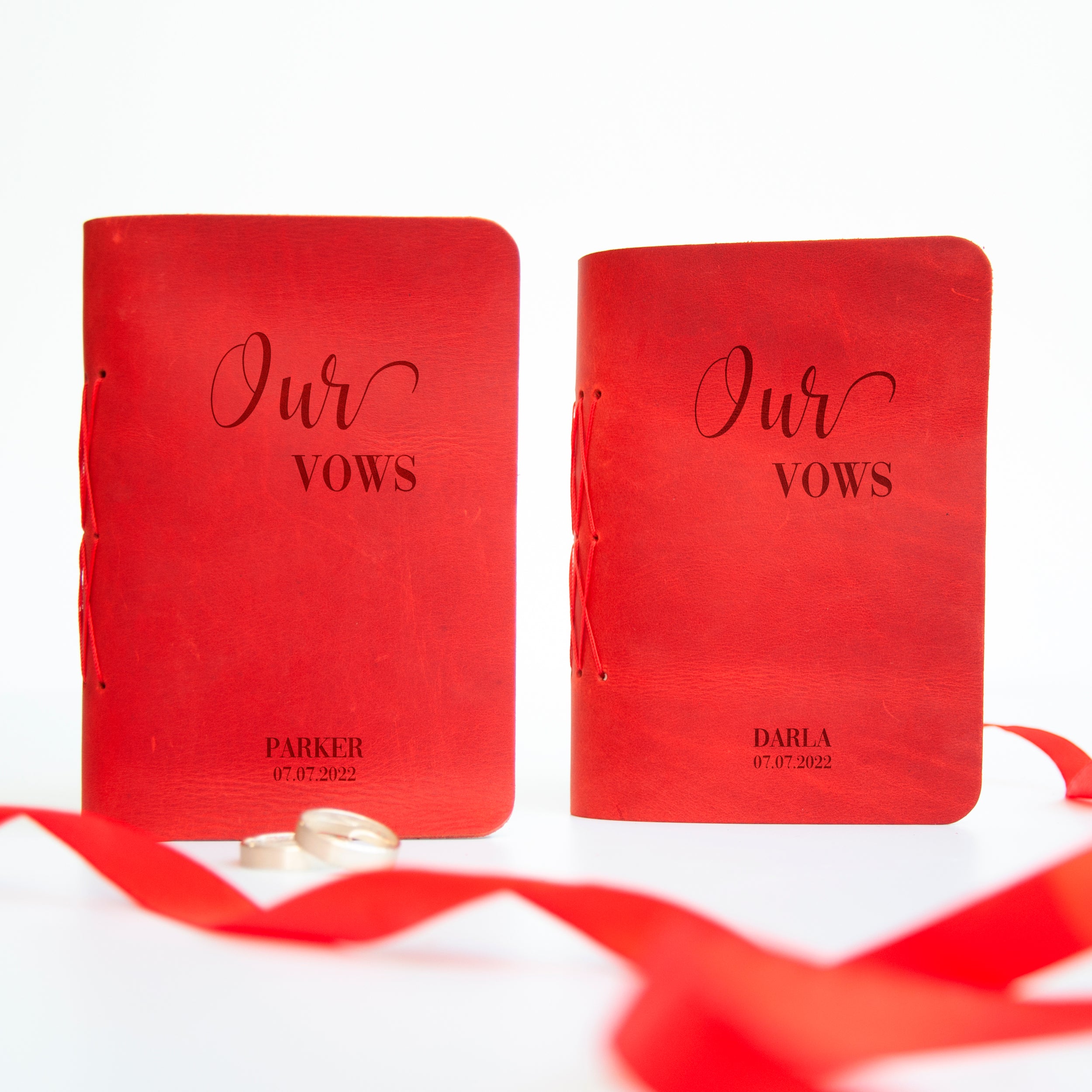 Wedding Vow Books for Bride and Groom - Vow Booklet with Name or Date