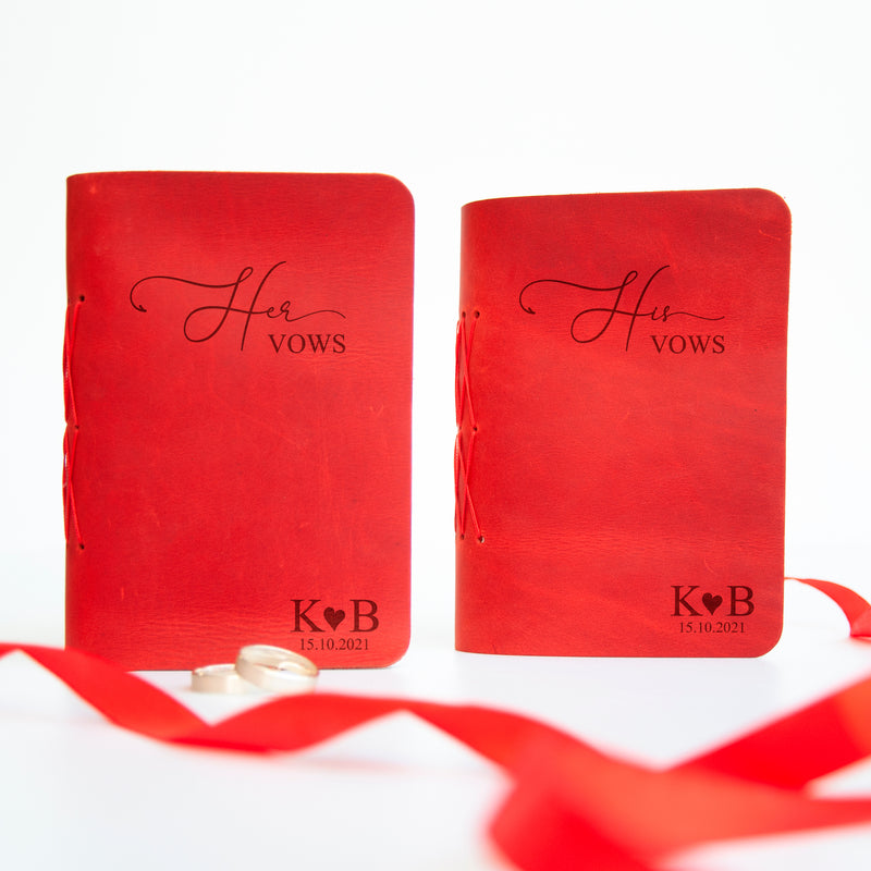 Personalized Leather Wedding Vow Books - Marriage Vow Book