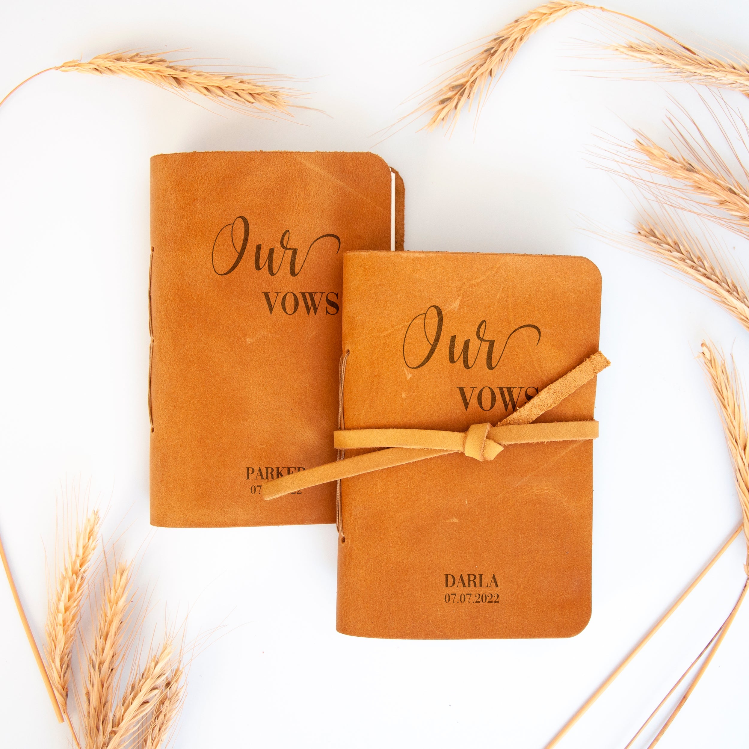 Mr & Mrs Leather Vow Books - Wedding Vows in Travel Theme