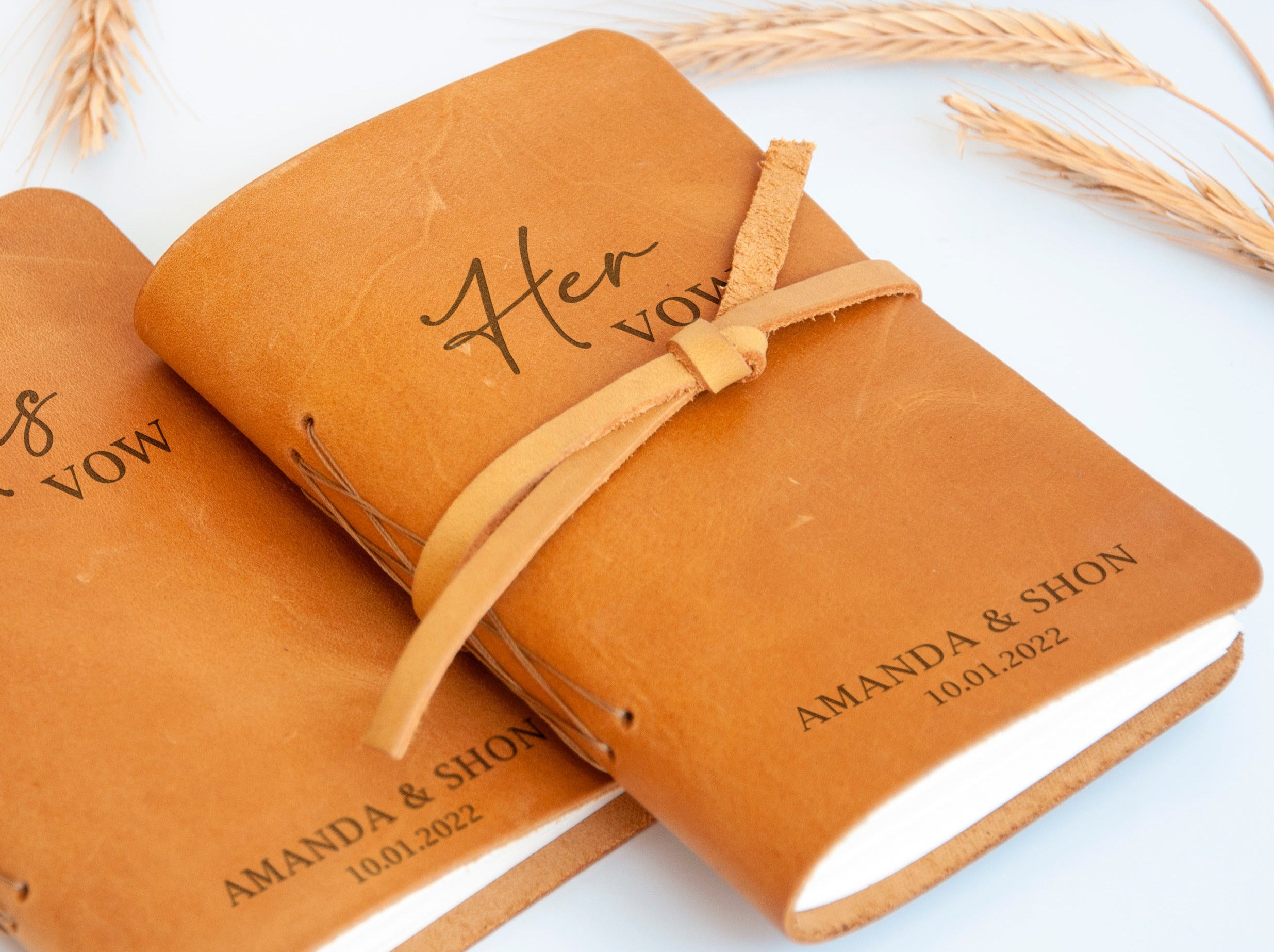 His & Hers Vows - Set of 2 Personalized Vow Books - Mr and Mrs Wedding Gift