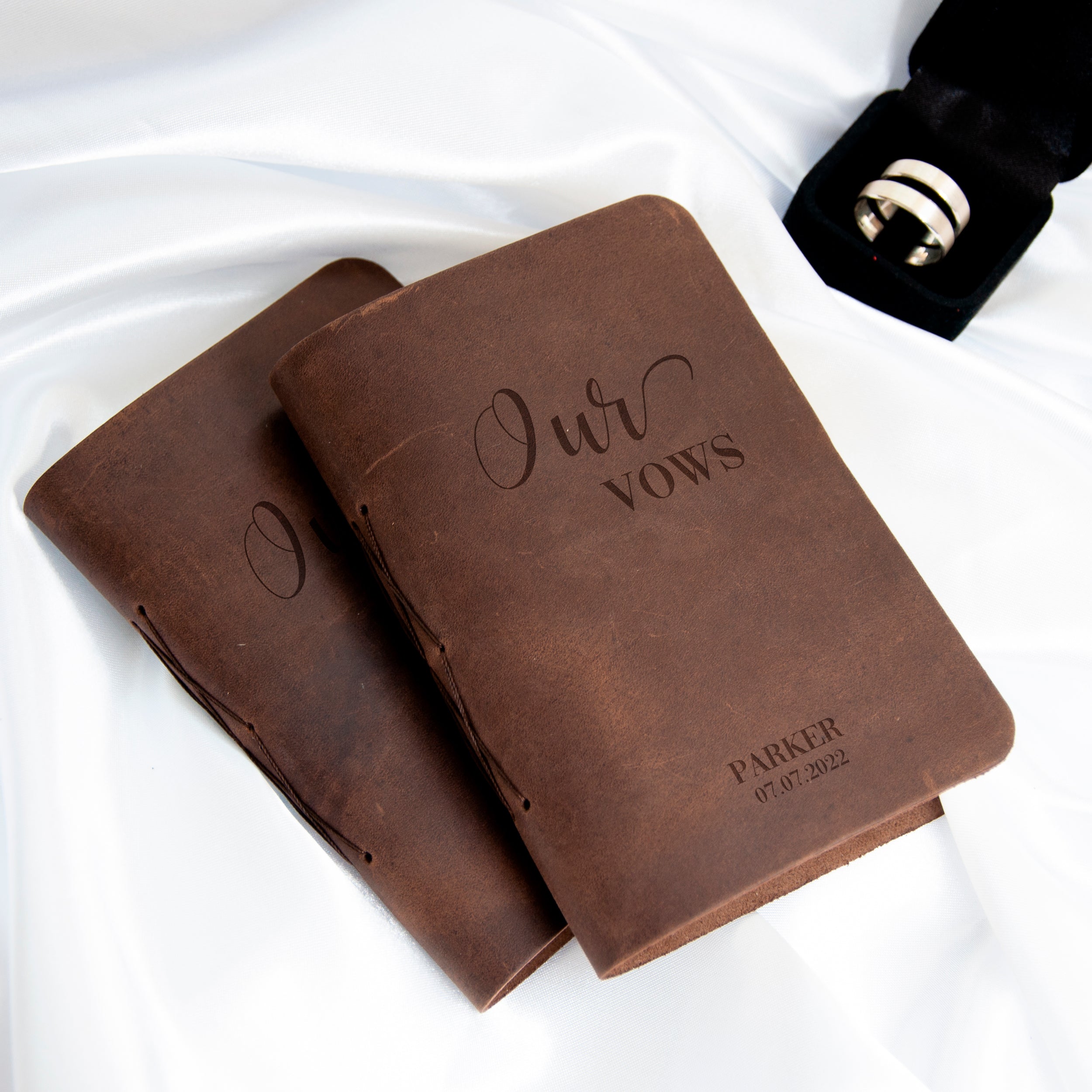 Wedding Vow Books for Bride and Groom - Vow Booklet with Name or Date