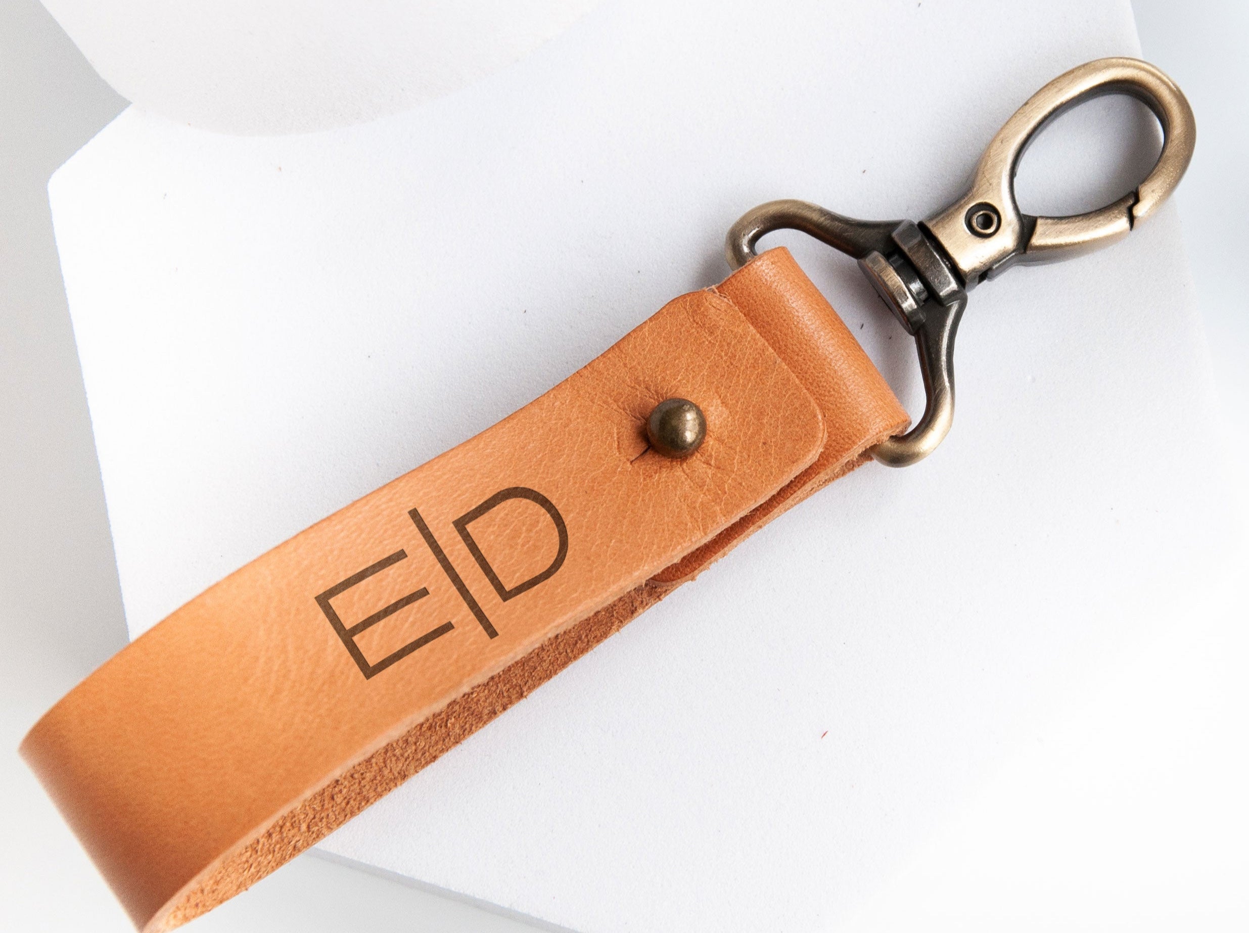 Personalized Custom Leather Keychain - Anniversary Gifts for men