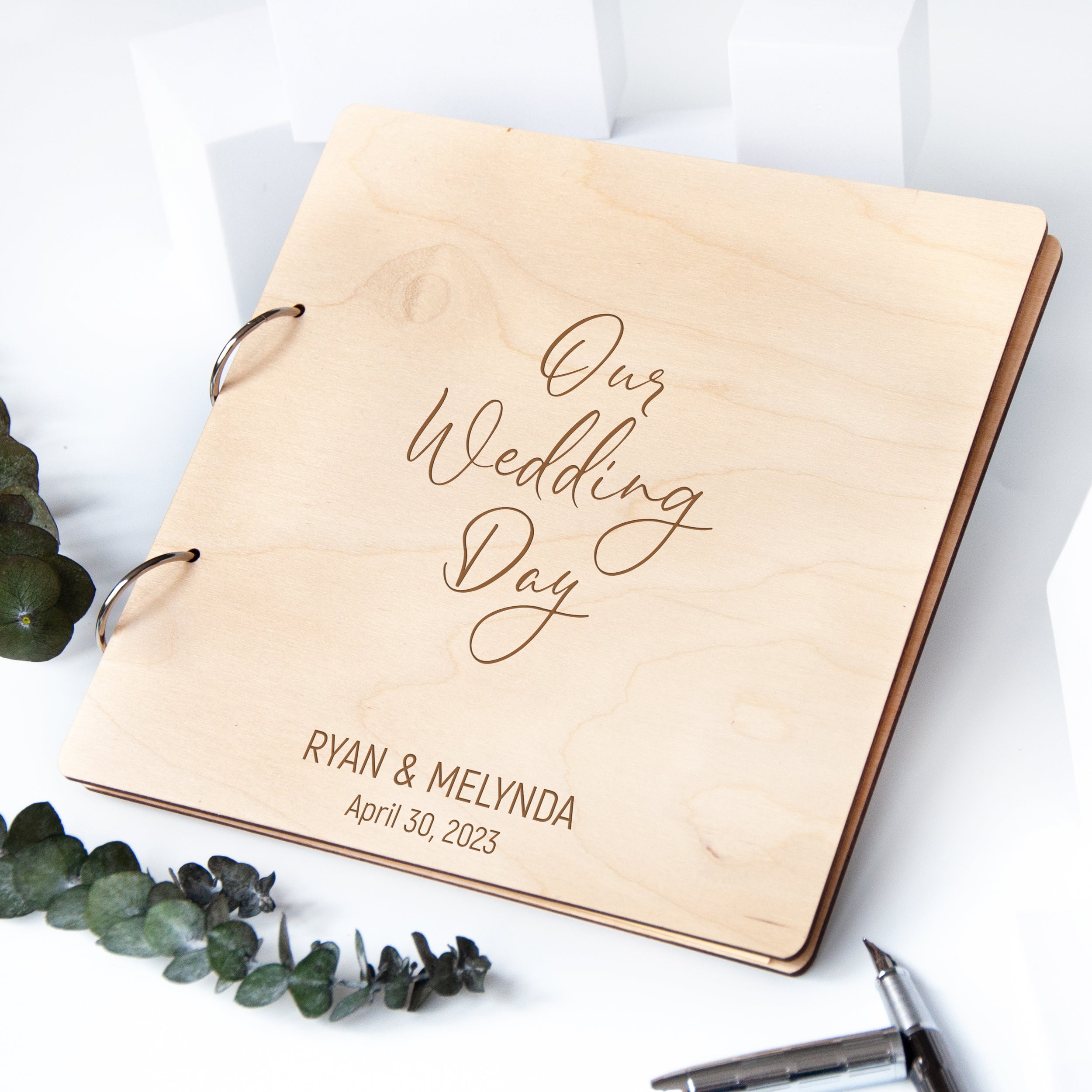 Custom Wooden Guestbook Our Wedding Day