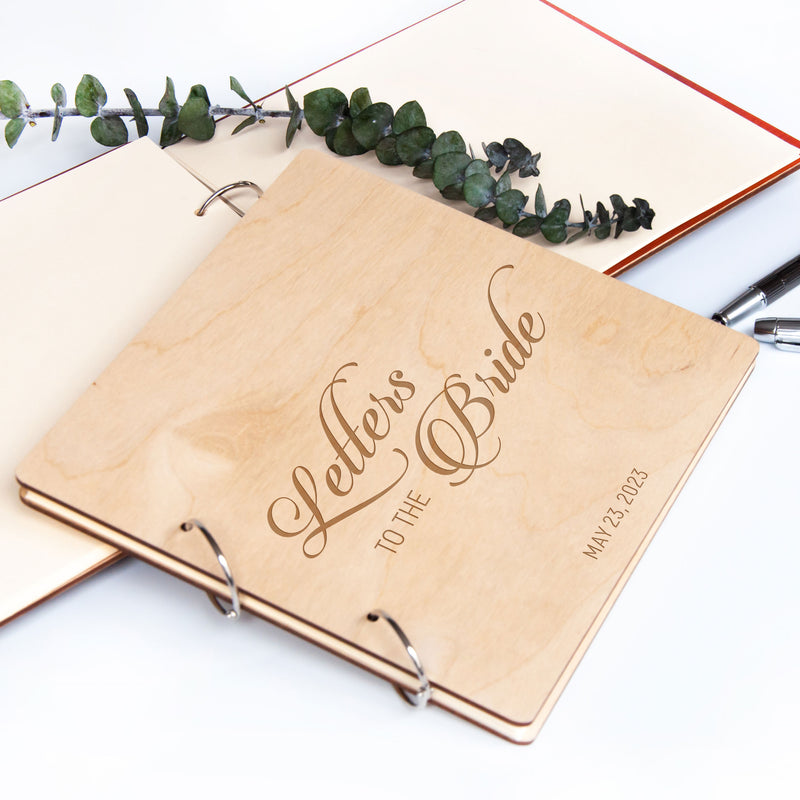 Letters to the Bride Scrapbook | Bride Advice Book | Bridal Shower Album |  Wooden Guest Book | Custom Bachelorette Book | Bridal Wish Book