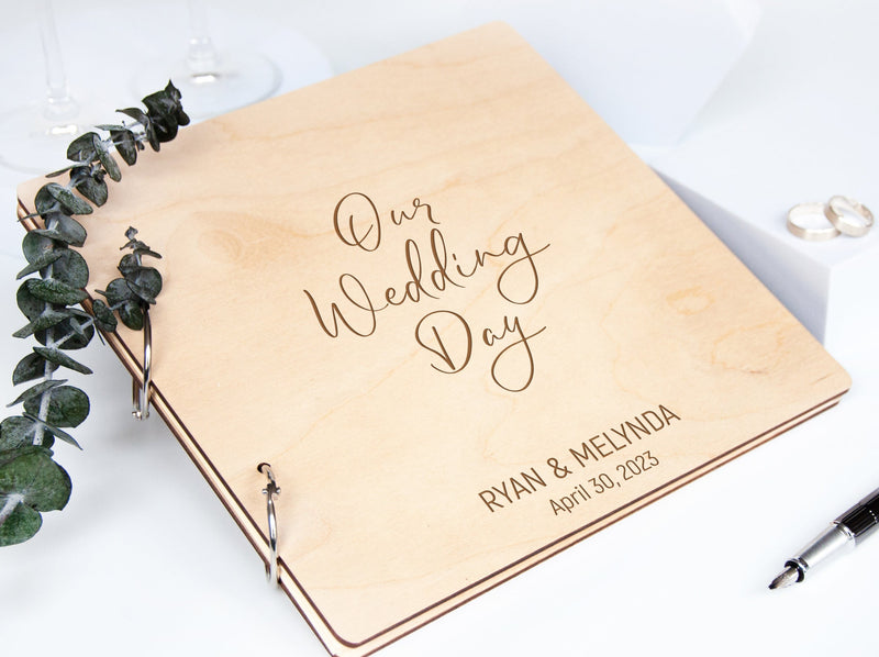 Custom Wooden Guestbook Our Wedding Day
