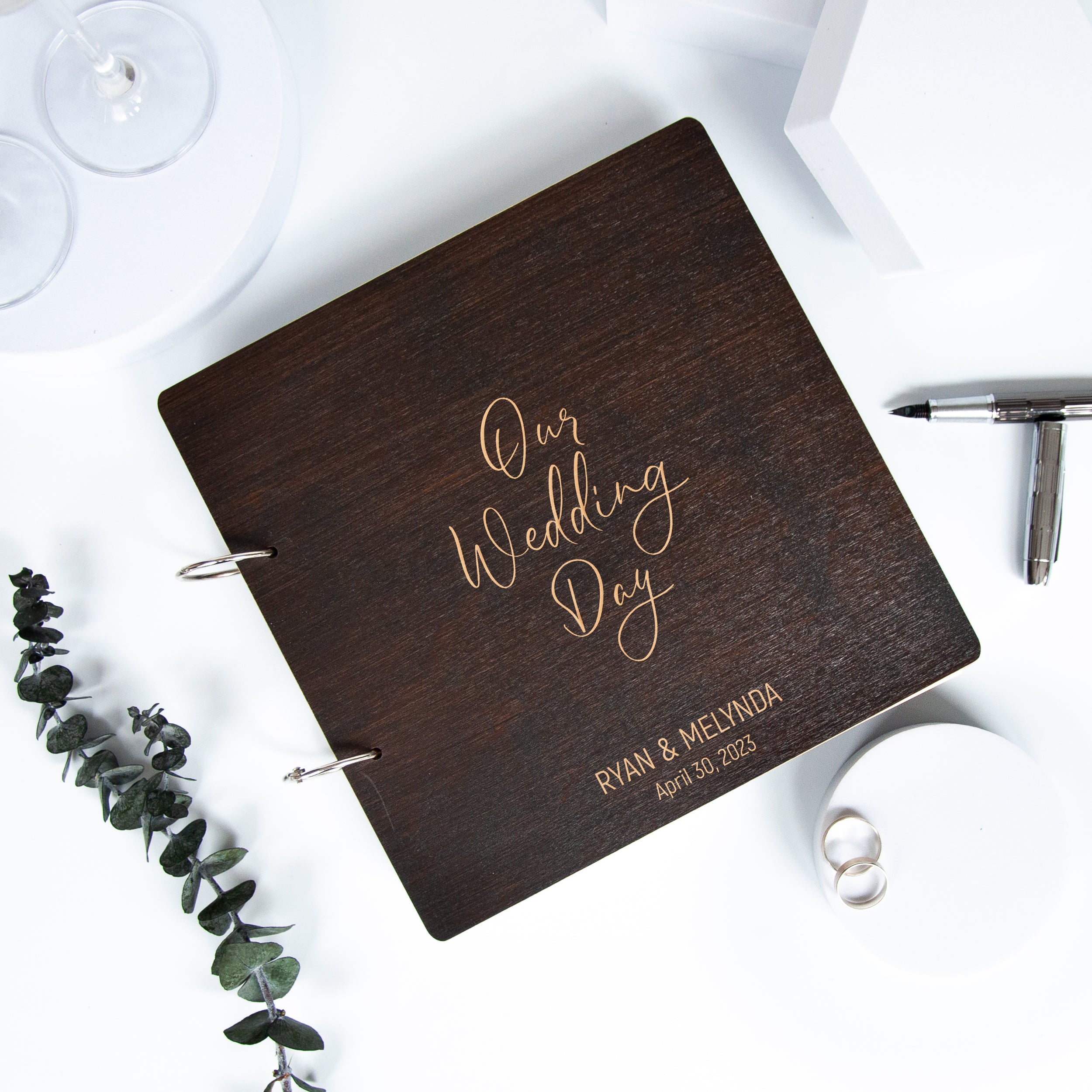 Custom Wooden Guestbook Our Wedding Day