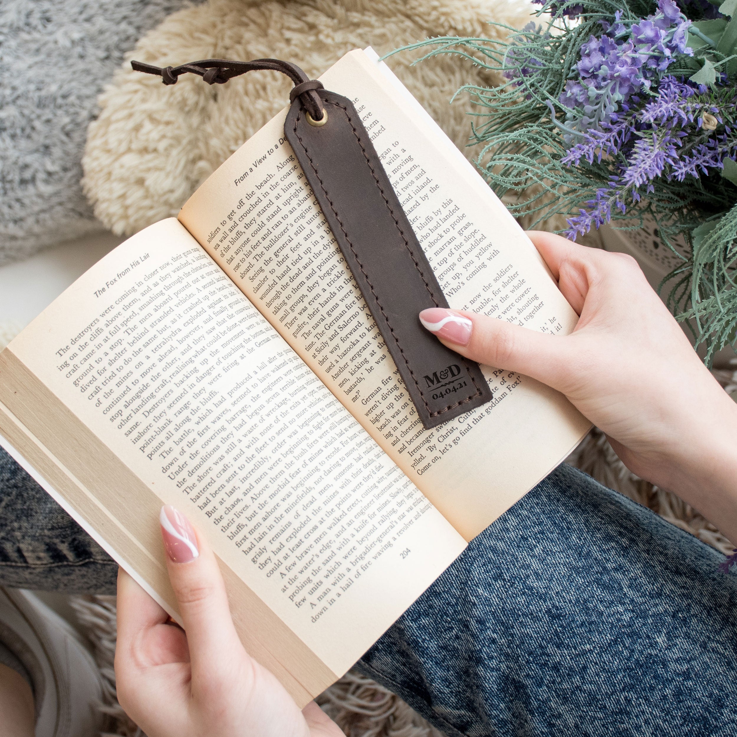 Personalised Leather Bookmark - 3rd Anniversary Gift