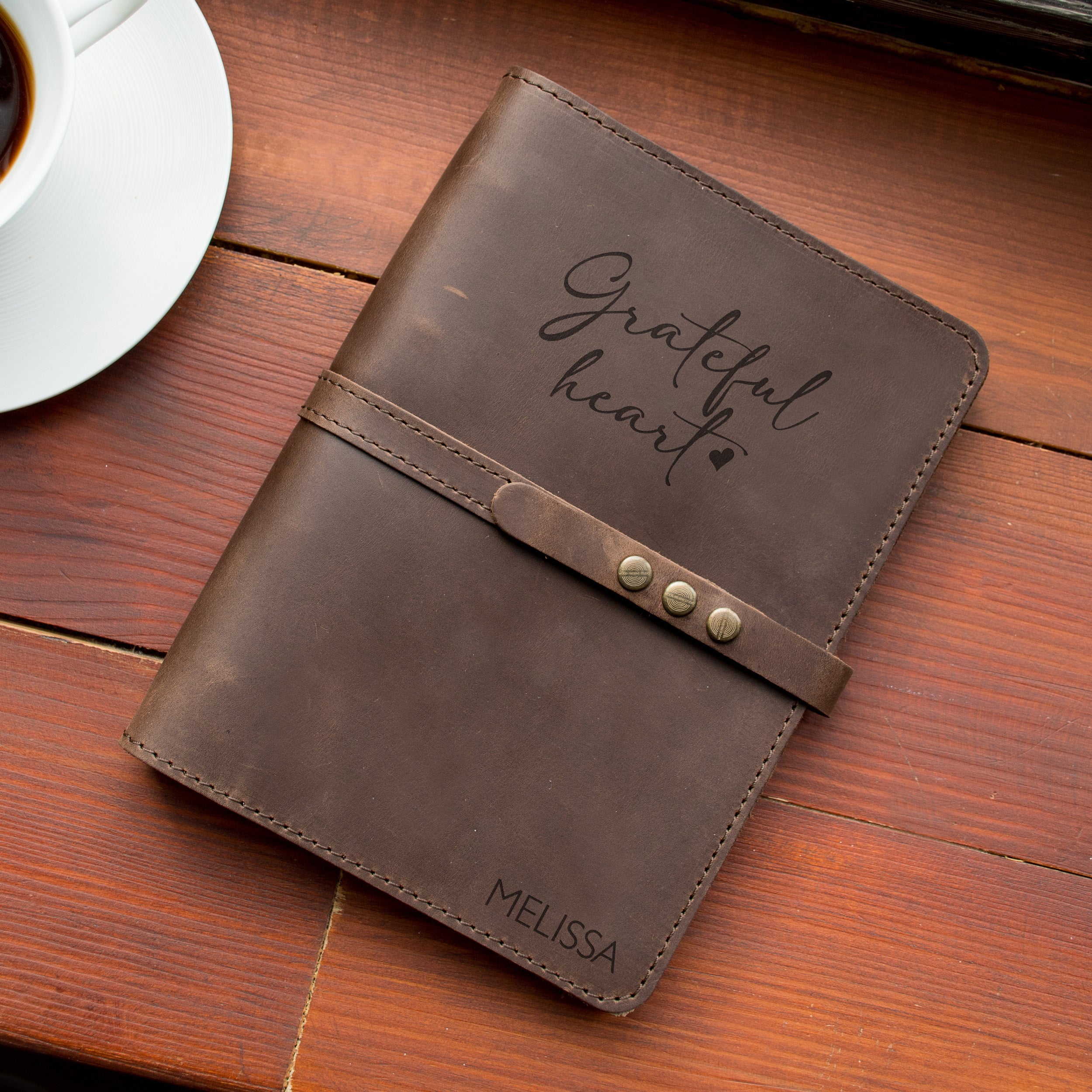 Personalized Leather Notebook Reffilable - Writing Notebook for Mom