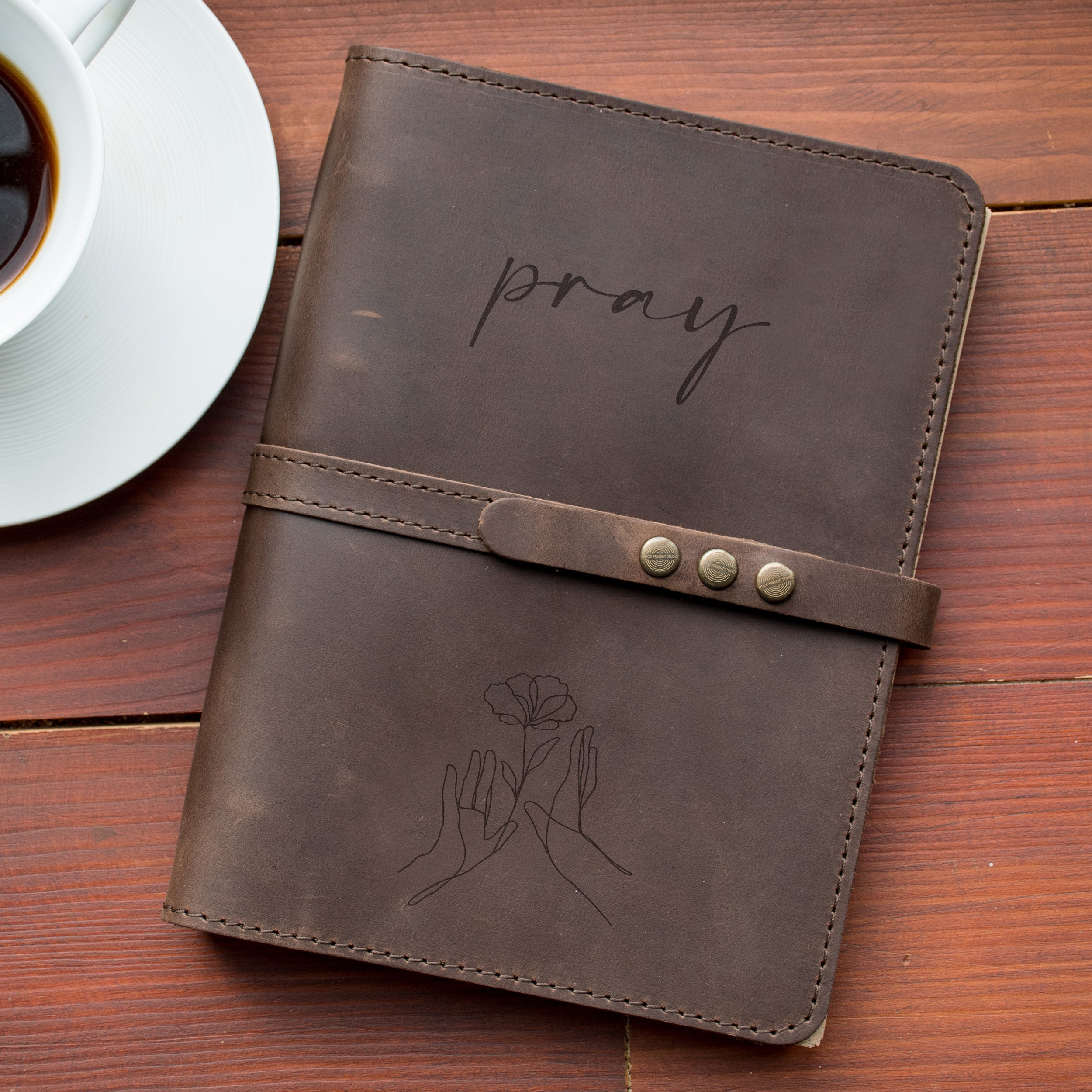 Leather Journal Notebook Pray - Woman Christian Gifts