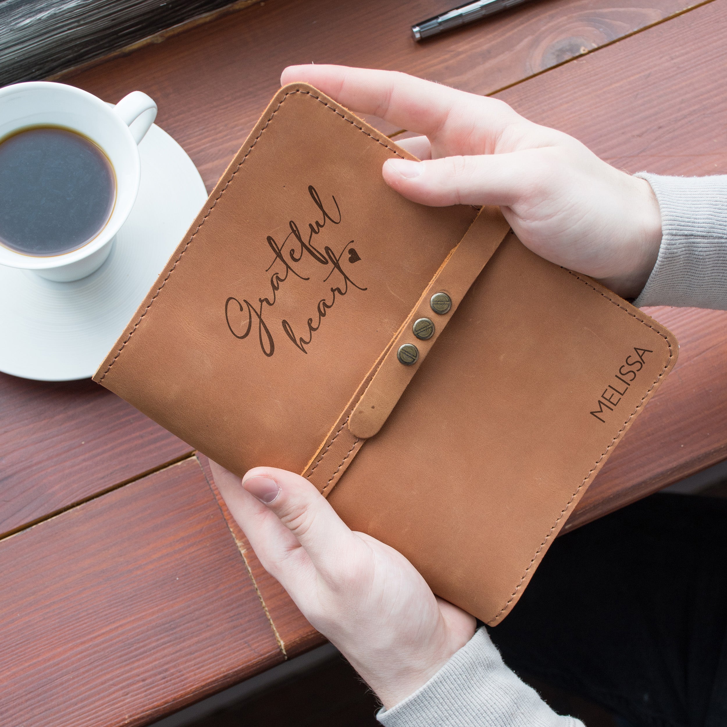 Personalized Leather Notebook Reffilable - Writing Notebook for Mom