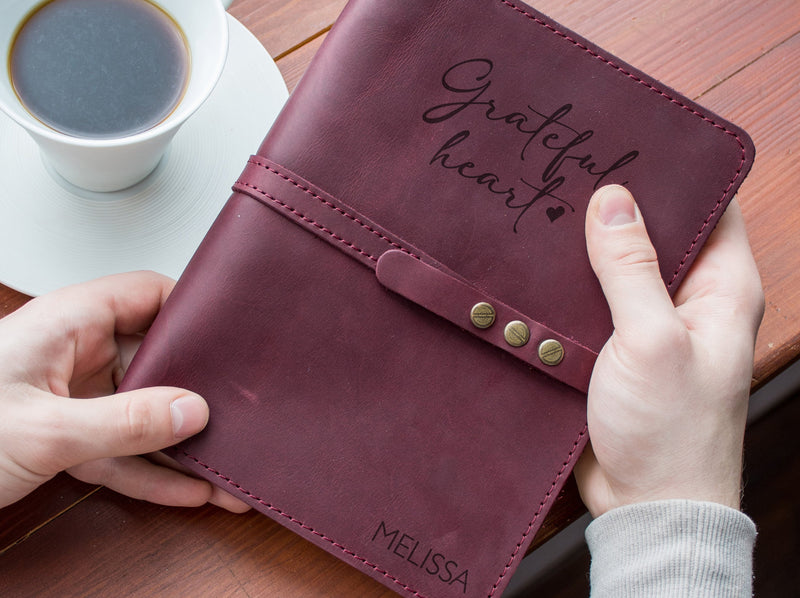 Personalized Leather Notebook Reffilable - Writing Notebook for Mom