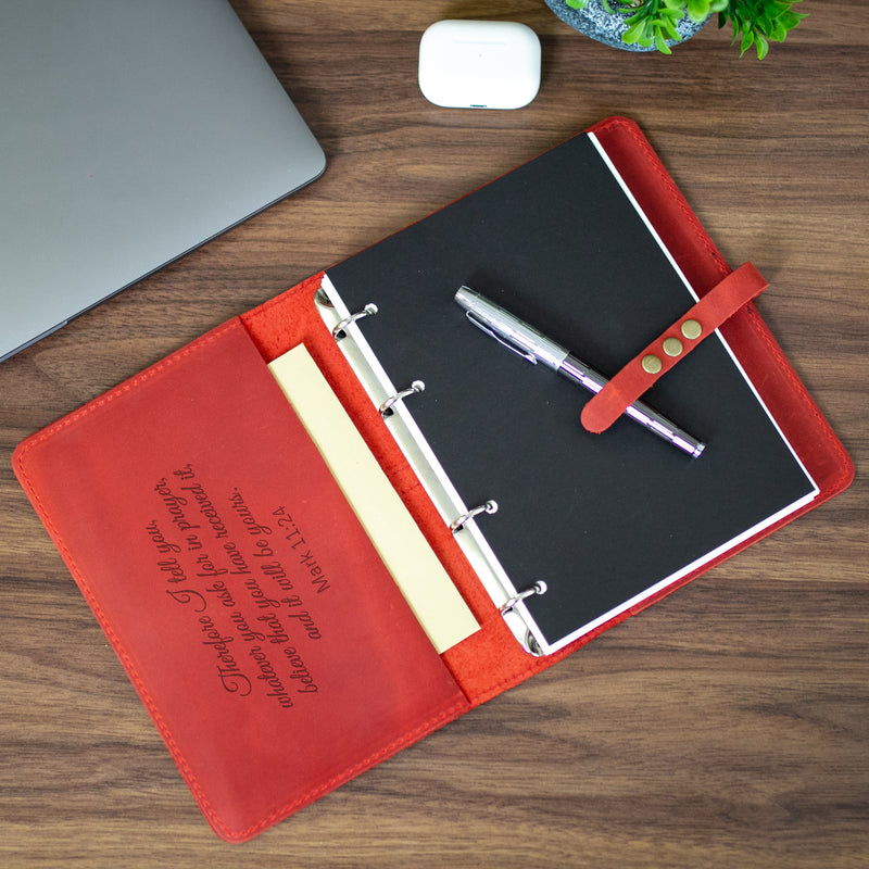 Personalized Leather Notebook Reffilable - Writing Notebook for Mom