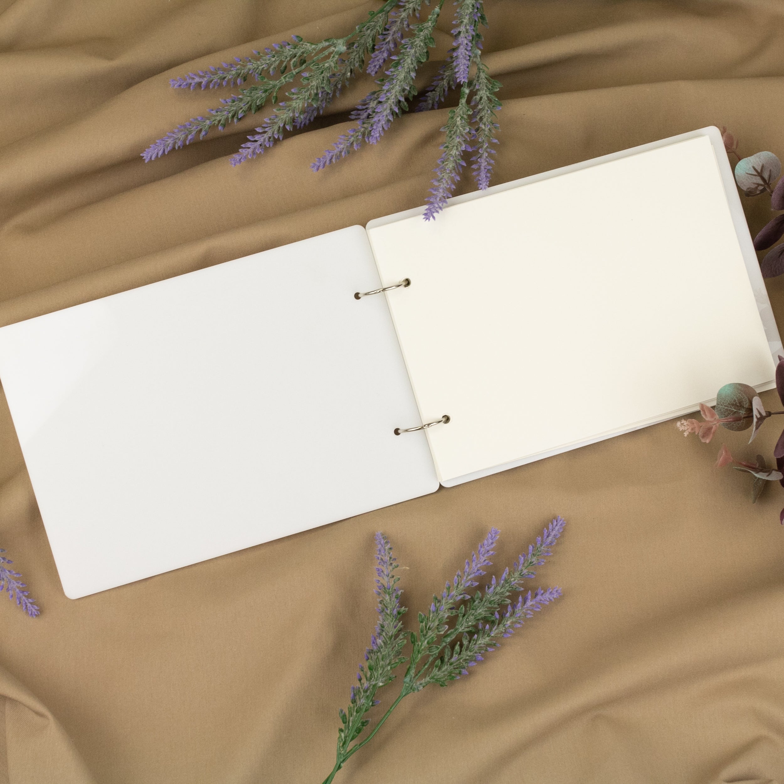 Dainty Wedding Guest Book - White Photo Guest Book