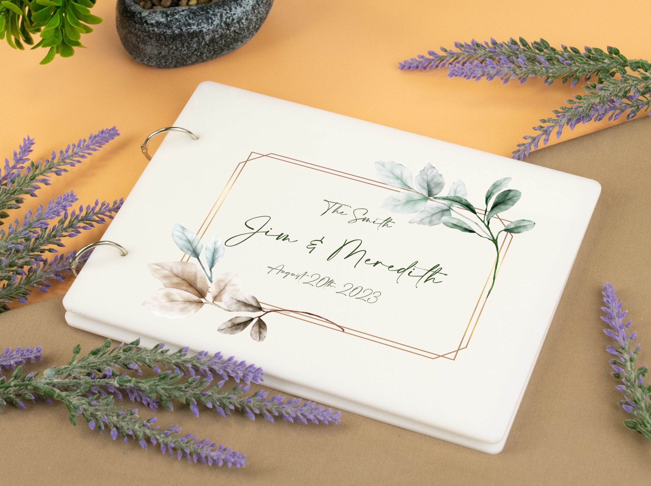 Dainty Wedding Guest Book - White Photo Guest Book