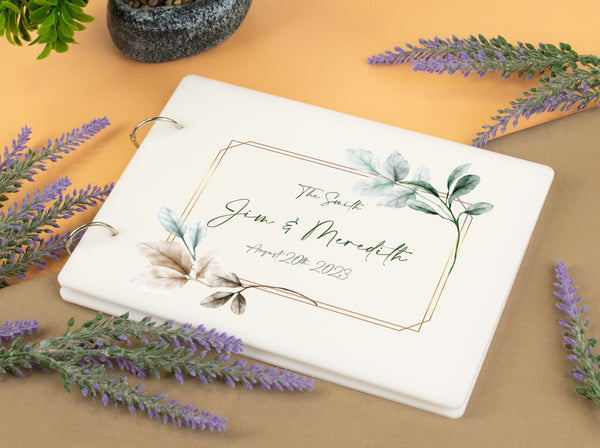 Dainty Wedding Guest Book - White Photo Guest Book