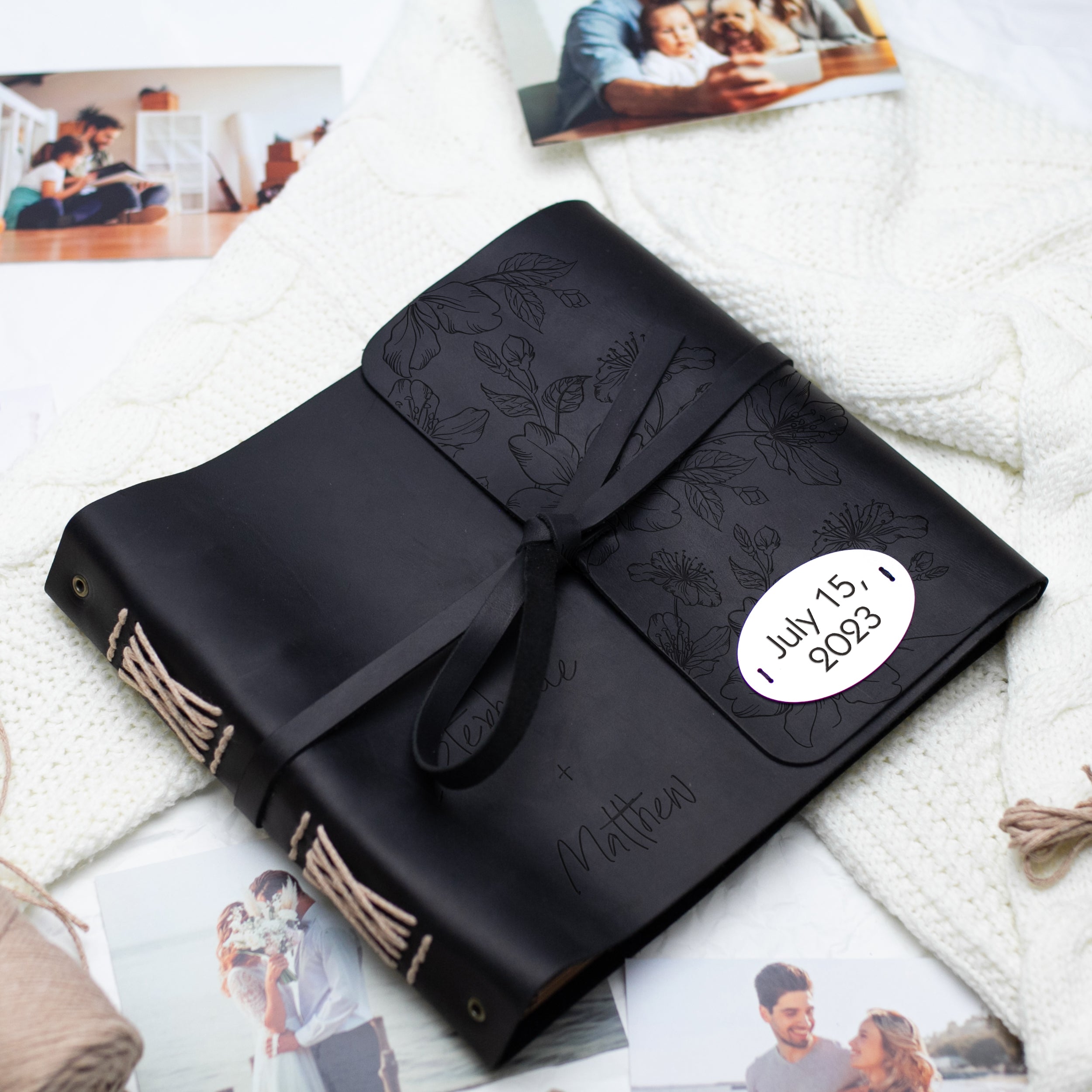 Leather Photo Album - Personalized Wedding Album