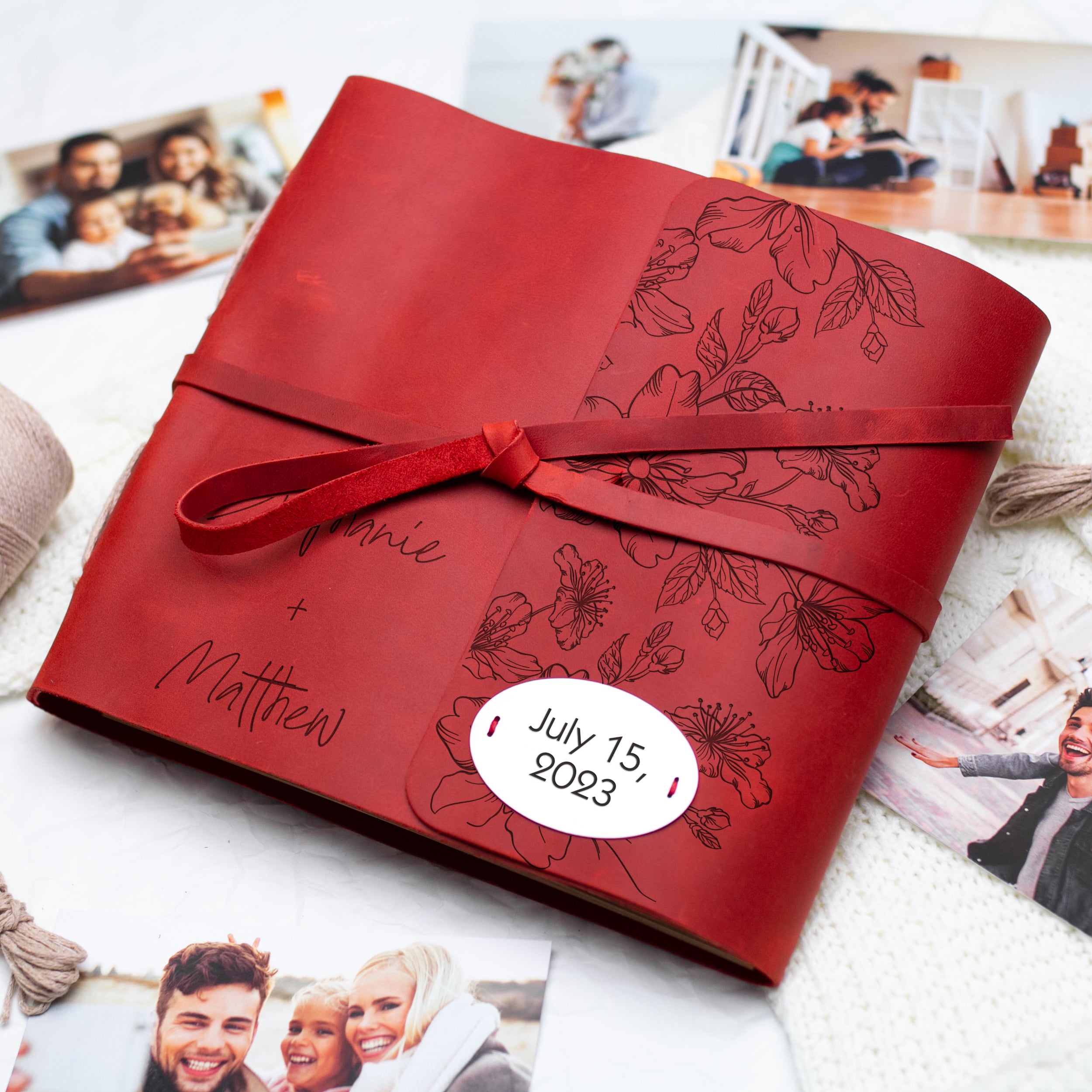 Leather Photo Album - Personalized Wedding Album