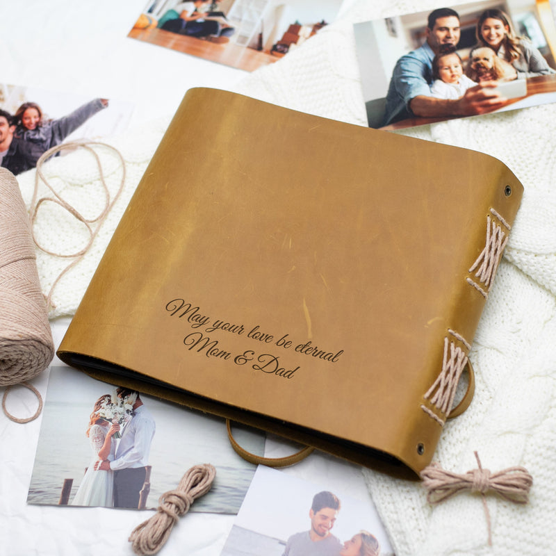 Leather Photo Album - Personalized Wedding Album