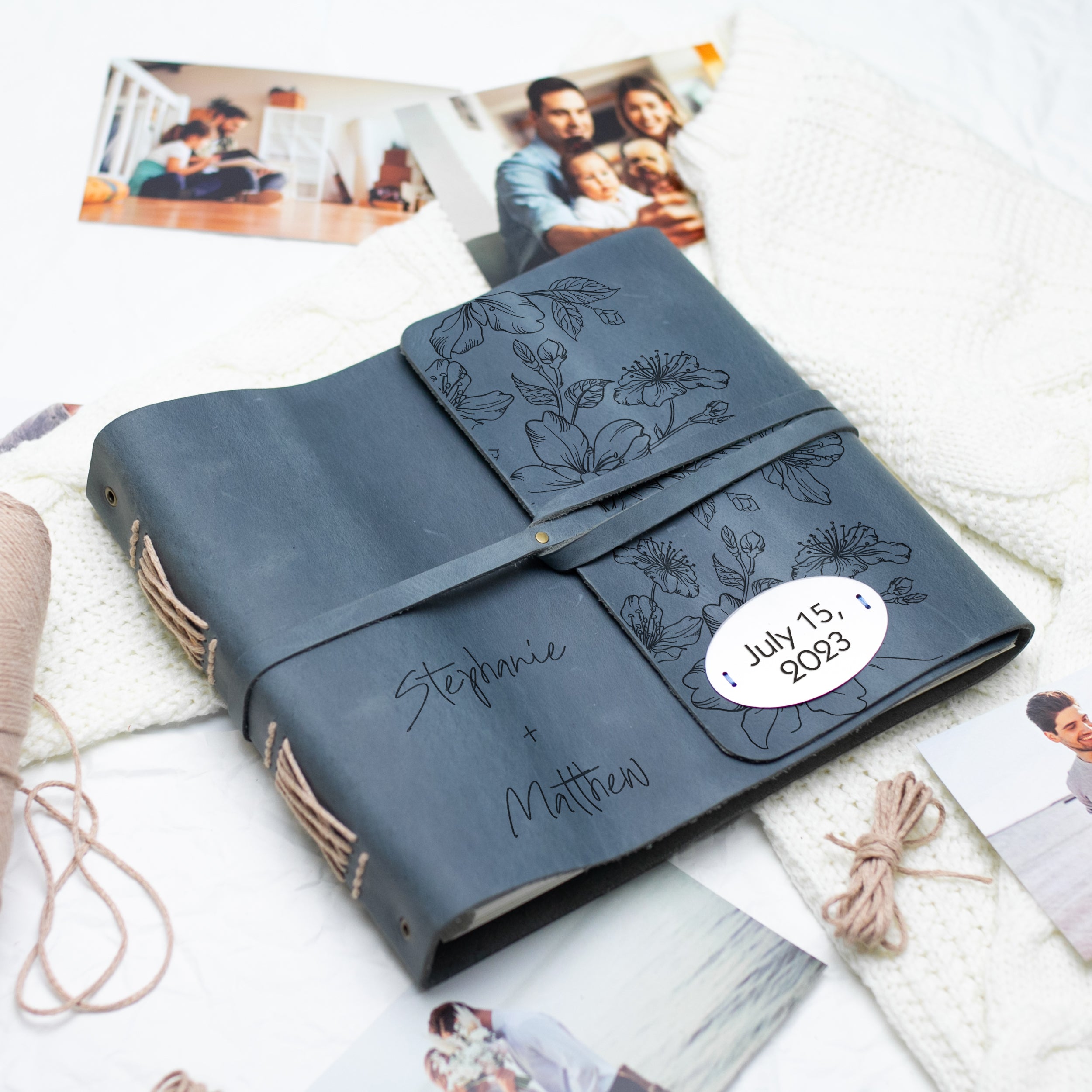 Leather Photo Album - Personalized Wedding Album