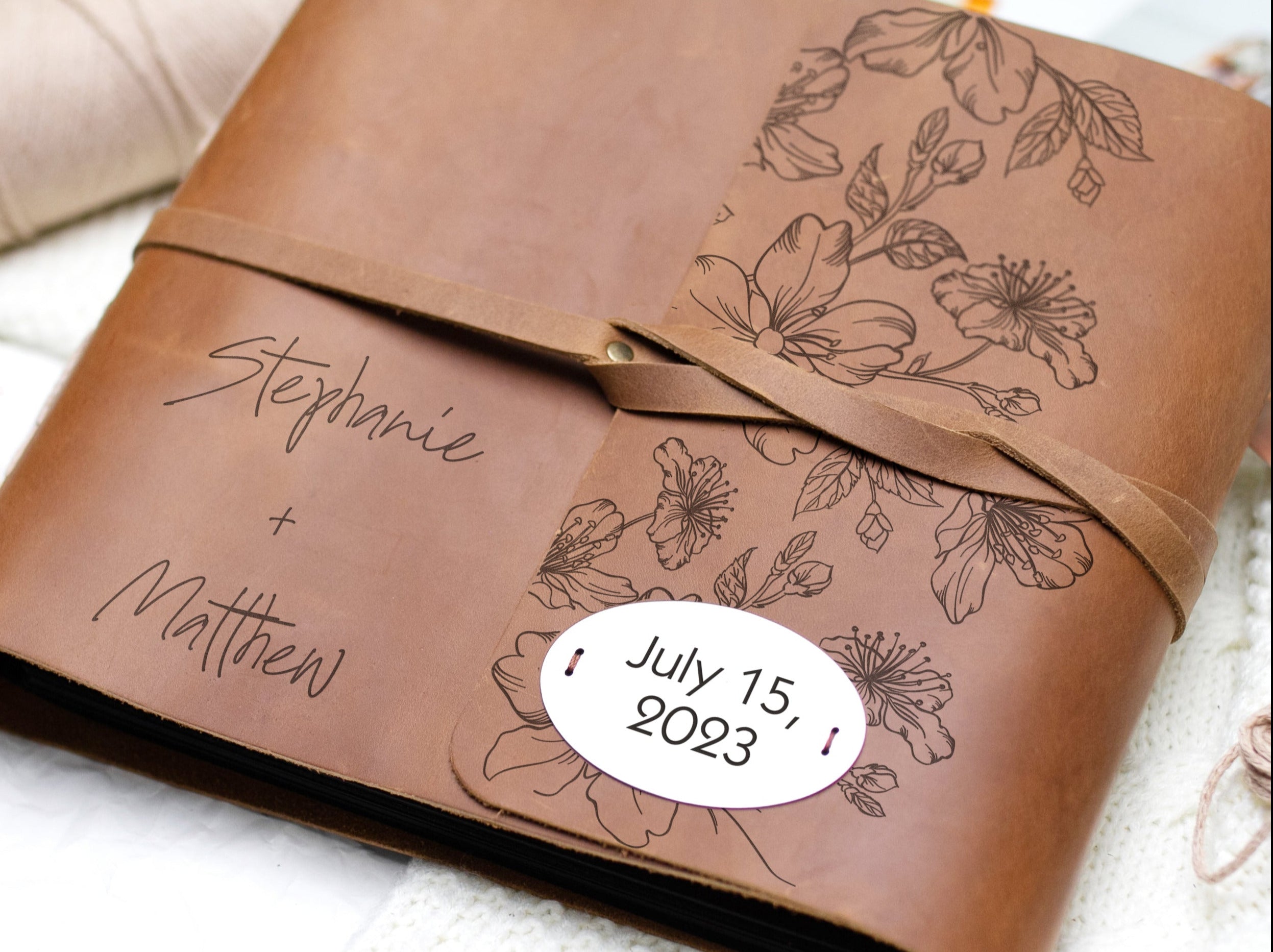 Leather Photo Album - Personalized Wedding Album