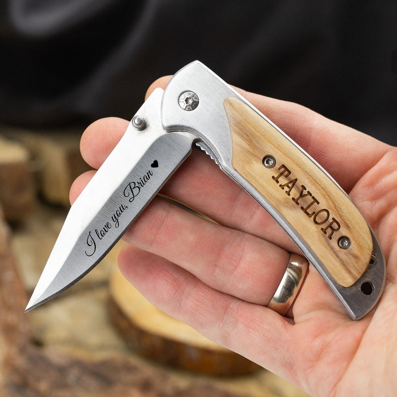 Engraved Pocket Knife - Fathers day Gift for Him