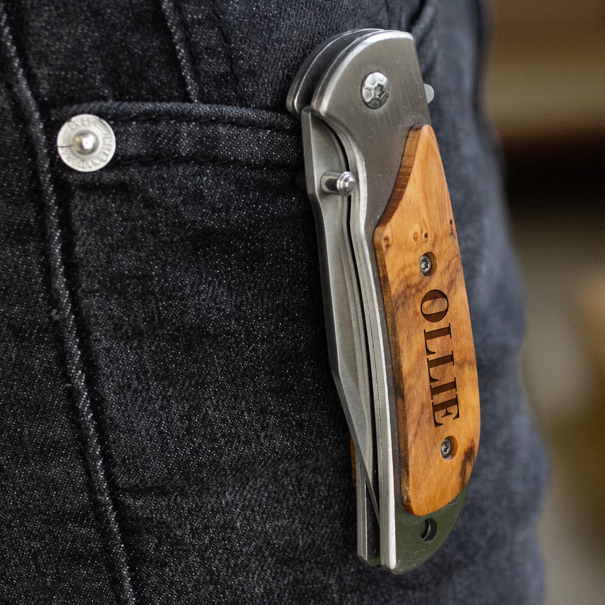 Custom Engraved Pocket Knife -  Christmas Gift for Him