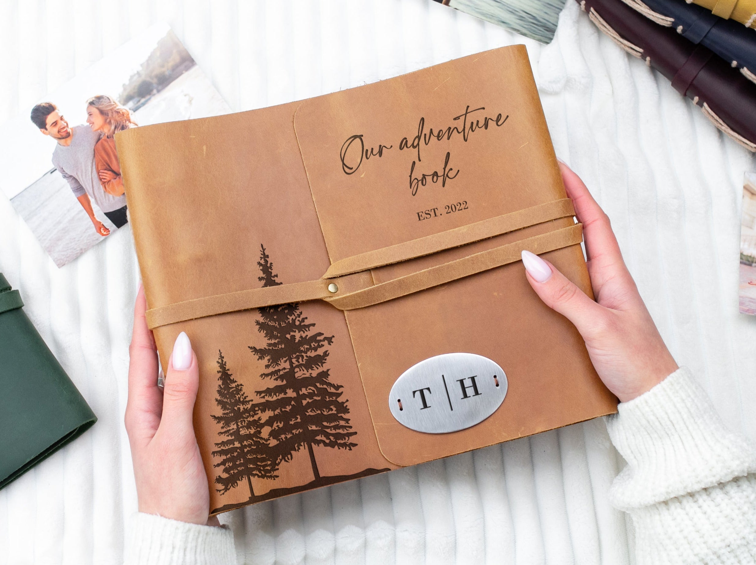 Adventure Photo Album - Engraved Travel Scrapbook