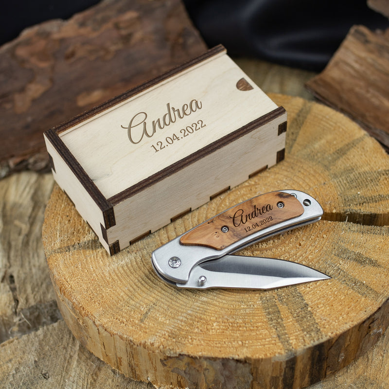 Engraved Folding Knife - Personalized Christmas Gift for Dad