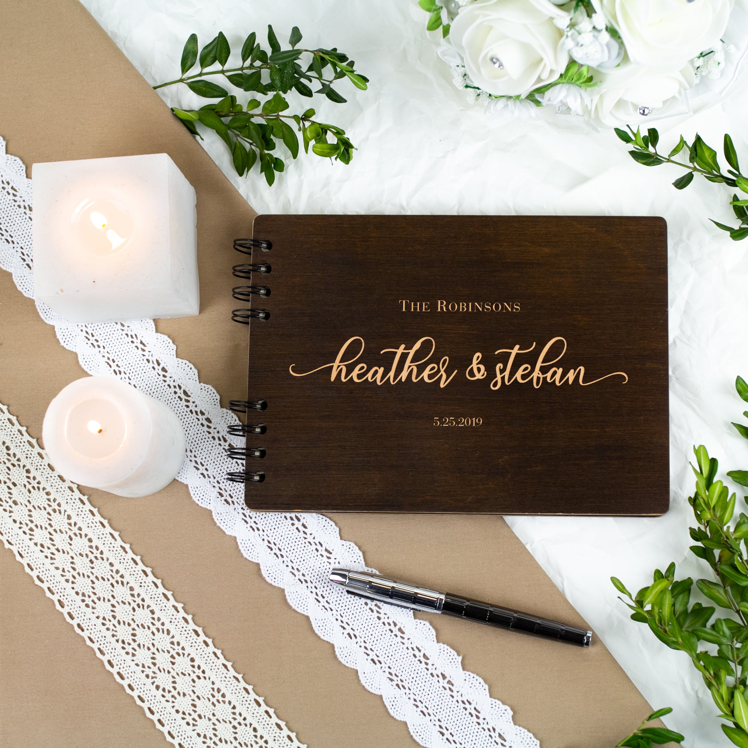 Custom Wedding Guestbook - Rustic Wedding Decor