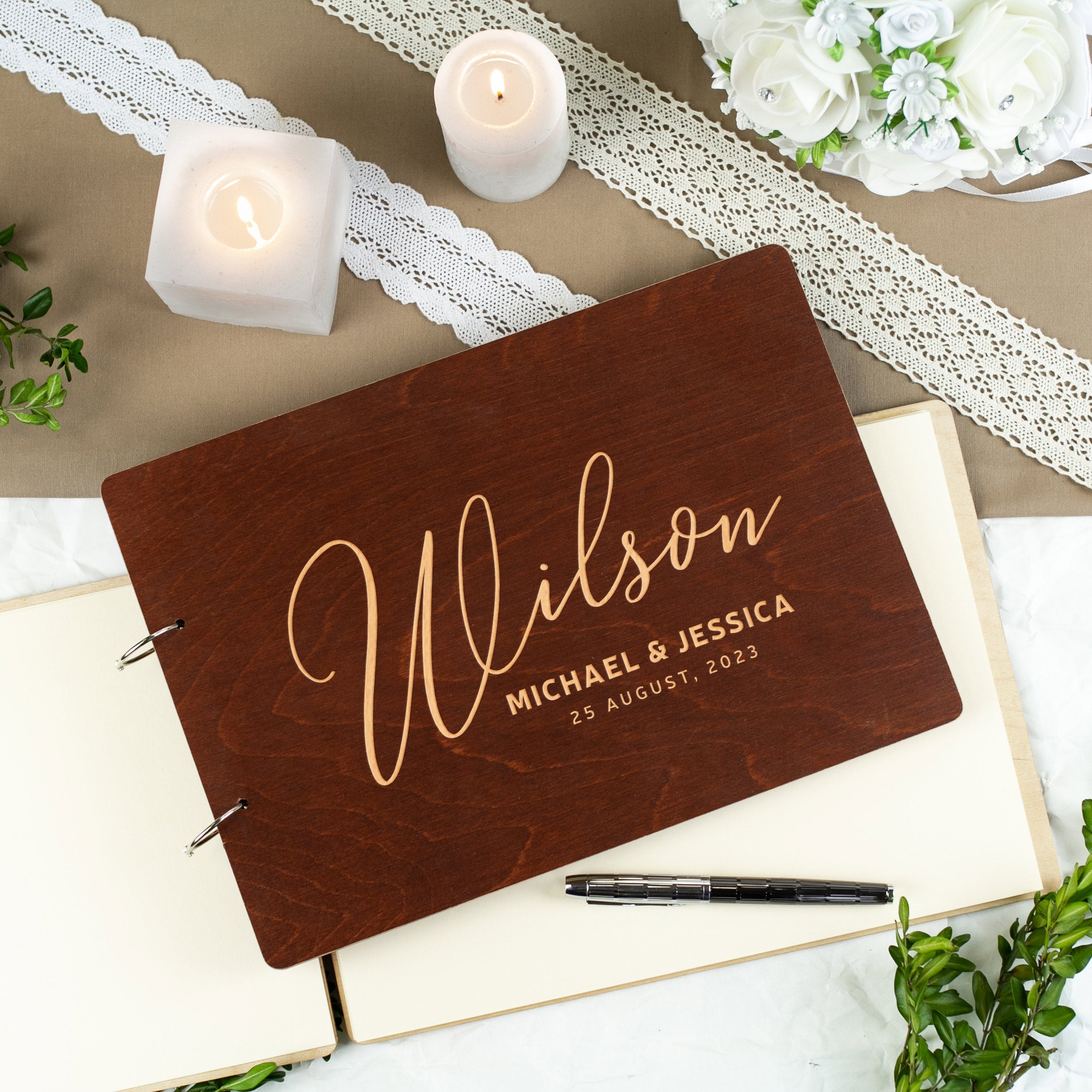 Personalized Wedding Guest Book - Handmade Alternate Wedding Guest Book