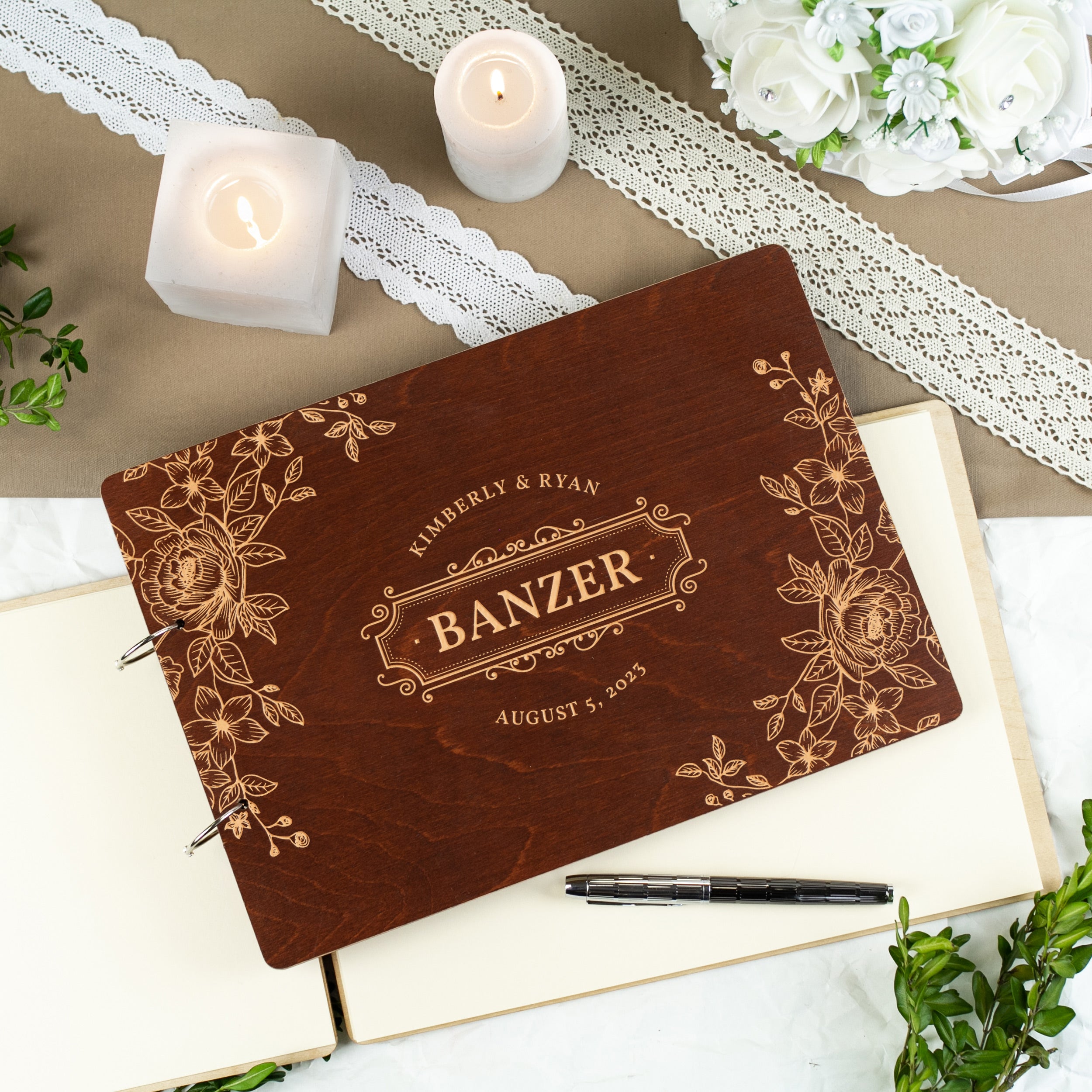 Personalized Wedding Guest Book - Personalized Wedding Gift