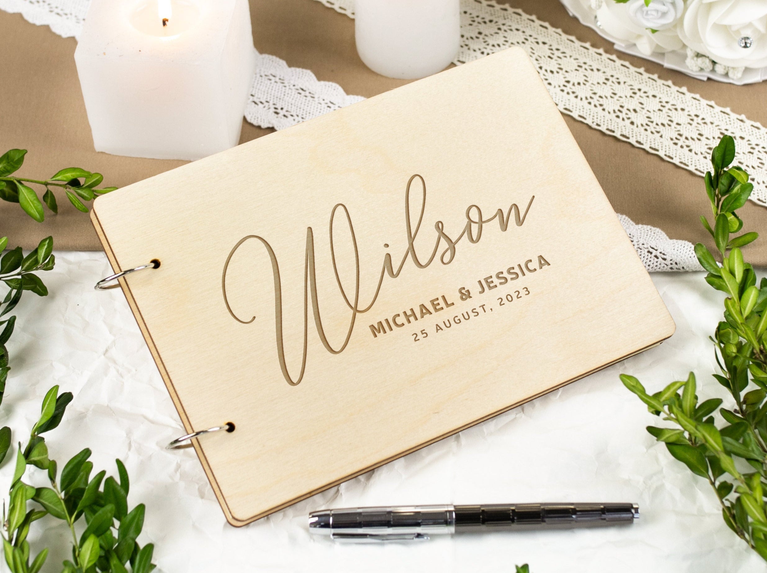 Personalized Wedding Guest Book - Handmade Alternate Wedding Guest Boo ...