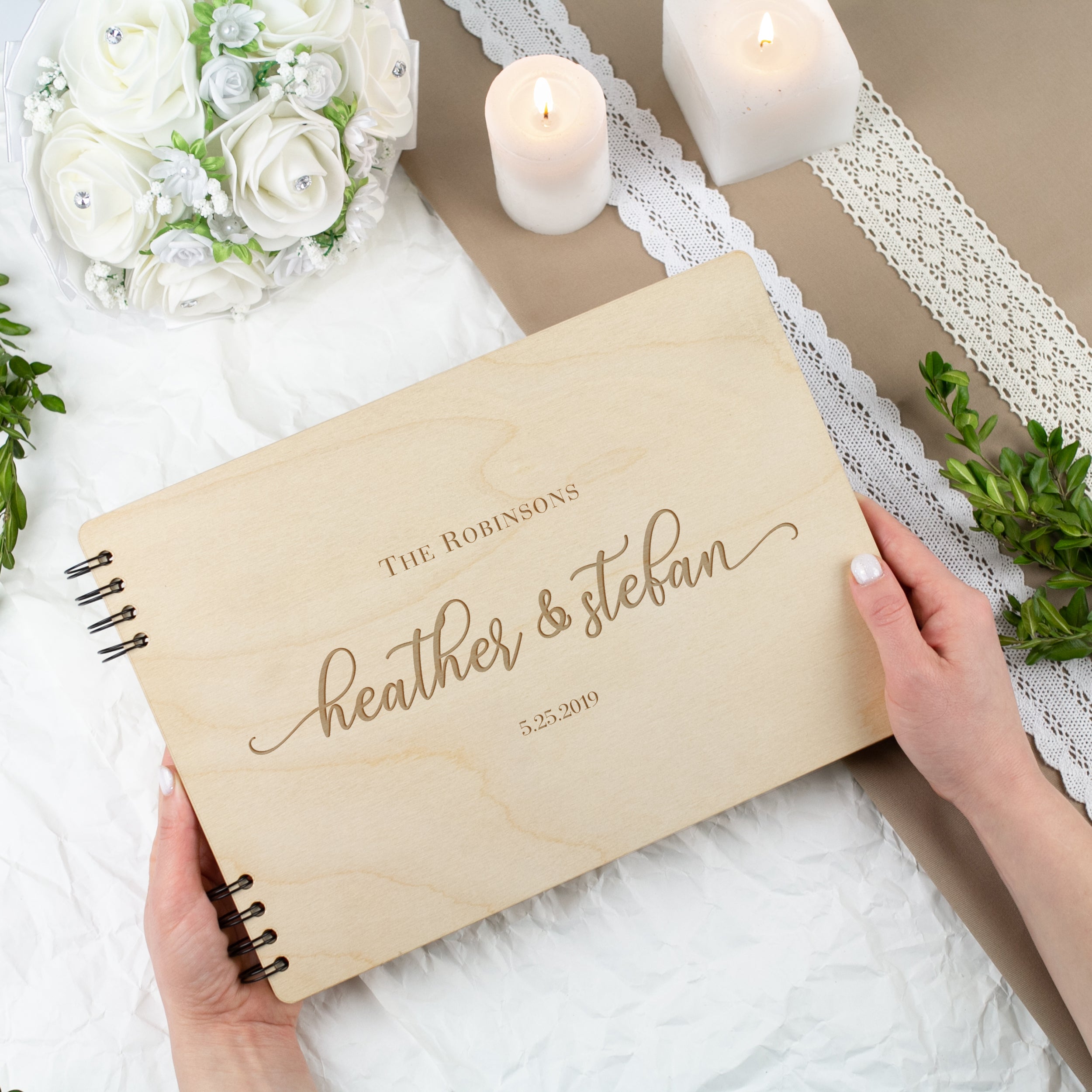 Custom Wedding Guestbook - Rustic Wedding Decor