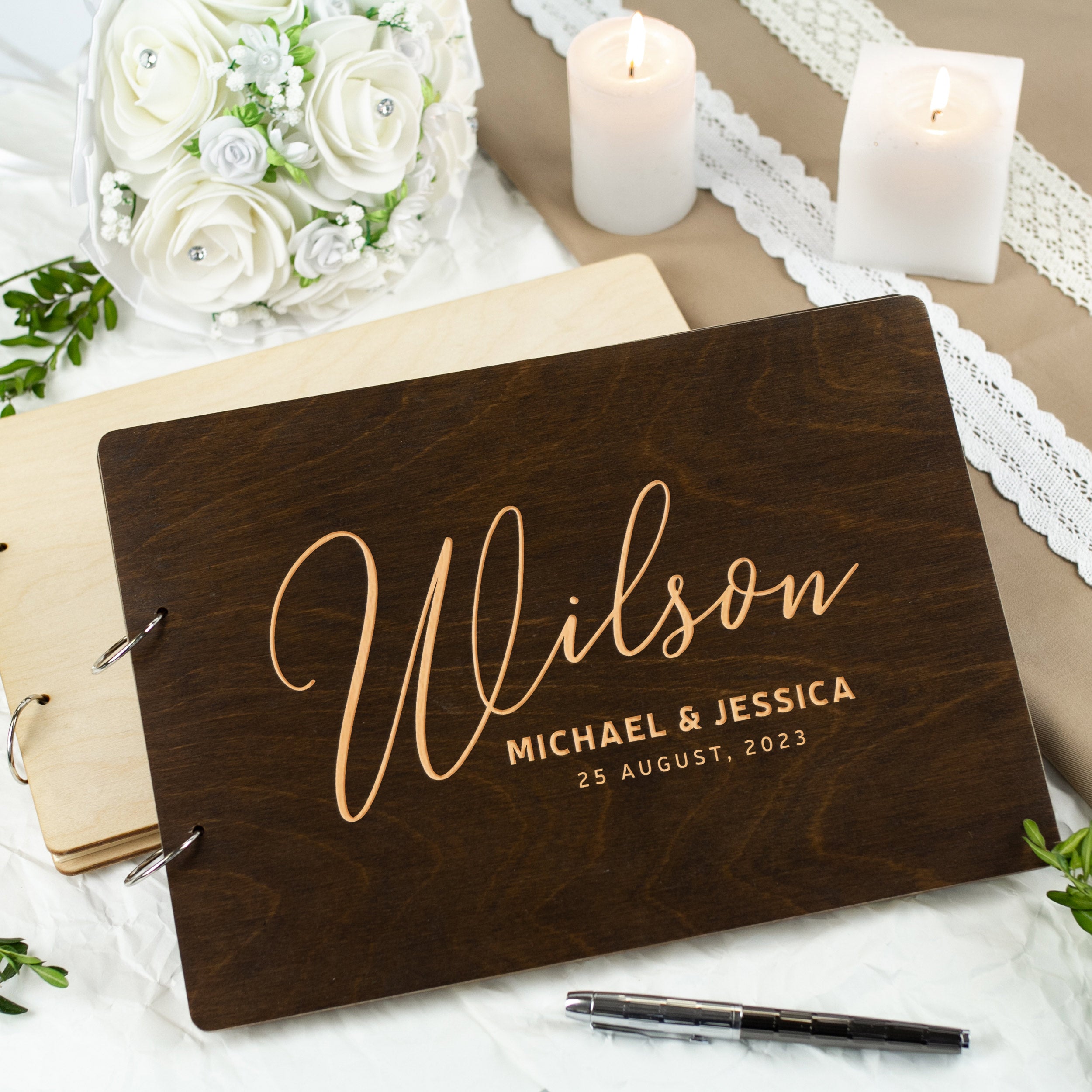 Personalized Wedding Guest Book - Handmade Alternate Wedding Guest Book