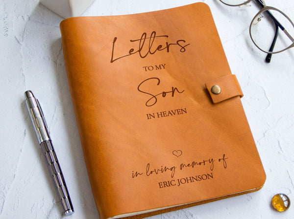 Son Memorial Journal - Personalized Sympathy Gifts -  Letters to my Son in Heaven